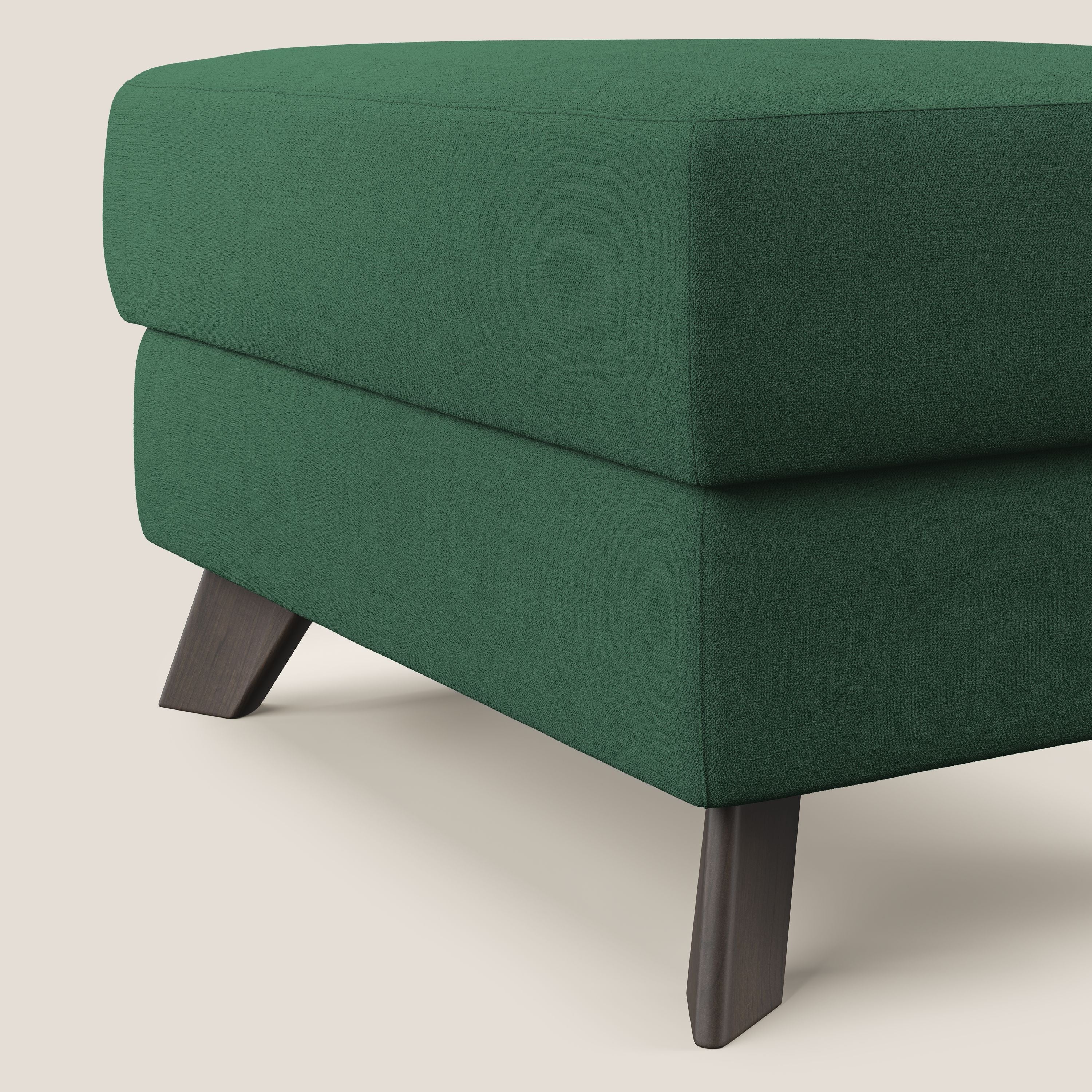 Moon Pouf coffre aux pieds hauts et tissu doux imperméable T02 vert - Image 4