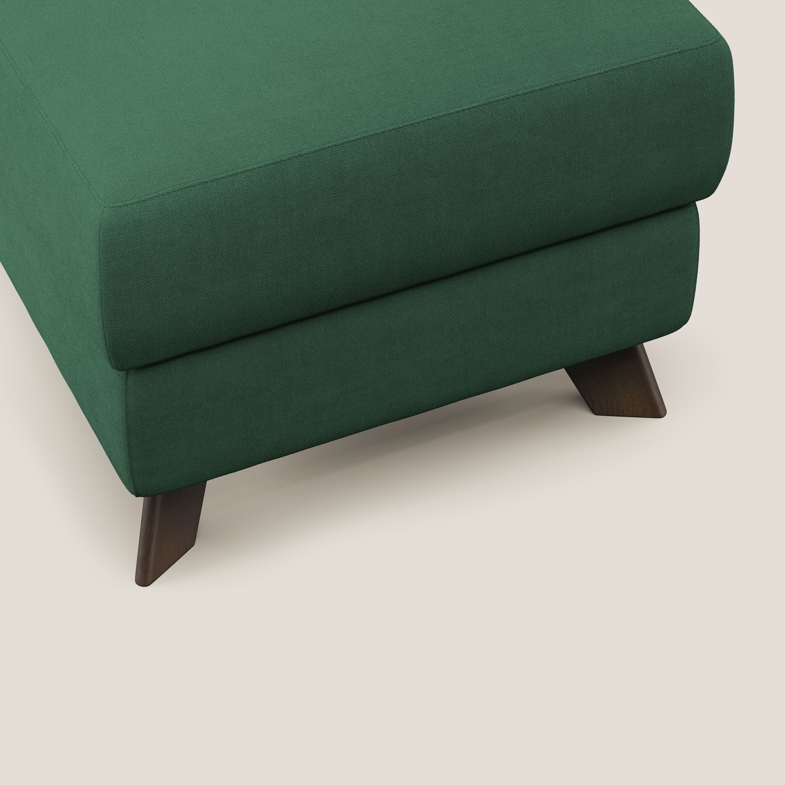 Moon Pouf coffre aux pieds hauts et tissu doux imperméable T02 vert - Image 5