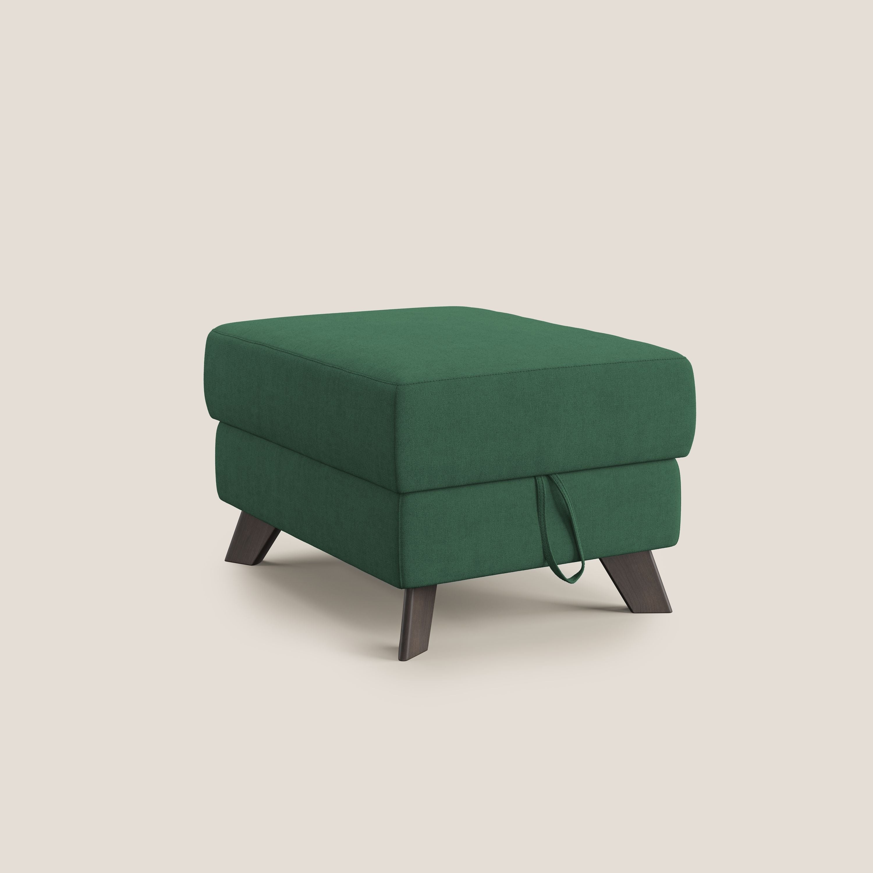 Moon Pouf coffre aux pieds hauts et tissu doux imperméable T02 vert - Image 8