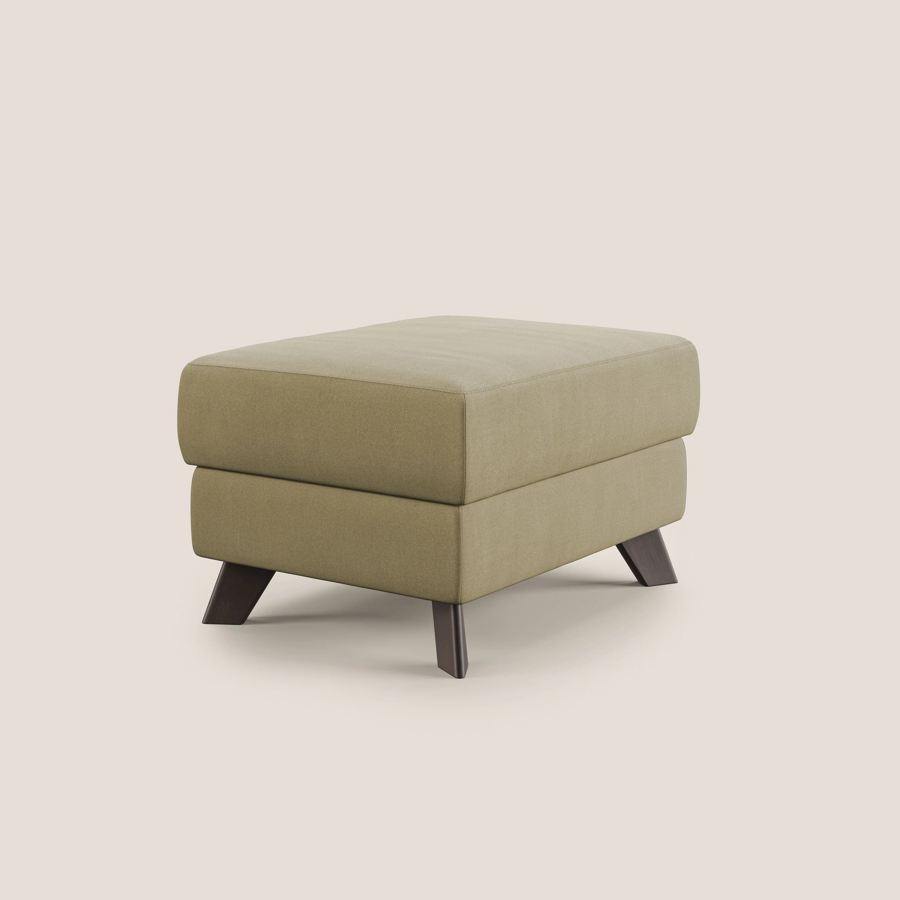 Moon Pouf coffre aux pieds hauts en microfibre imperméable T11 beige - Image 3