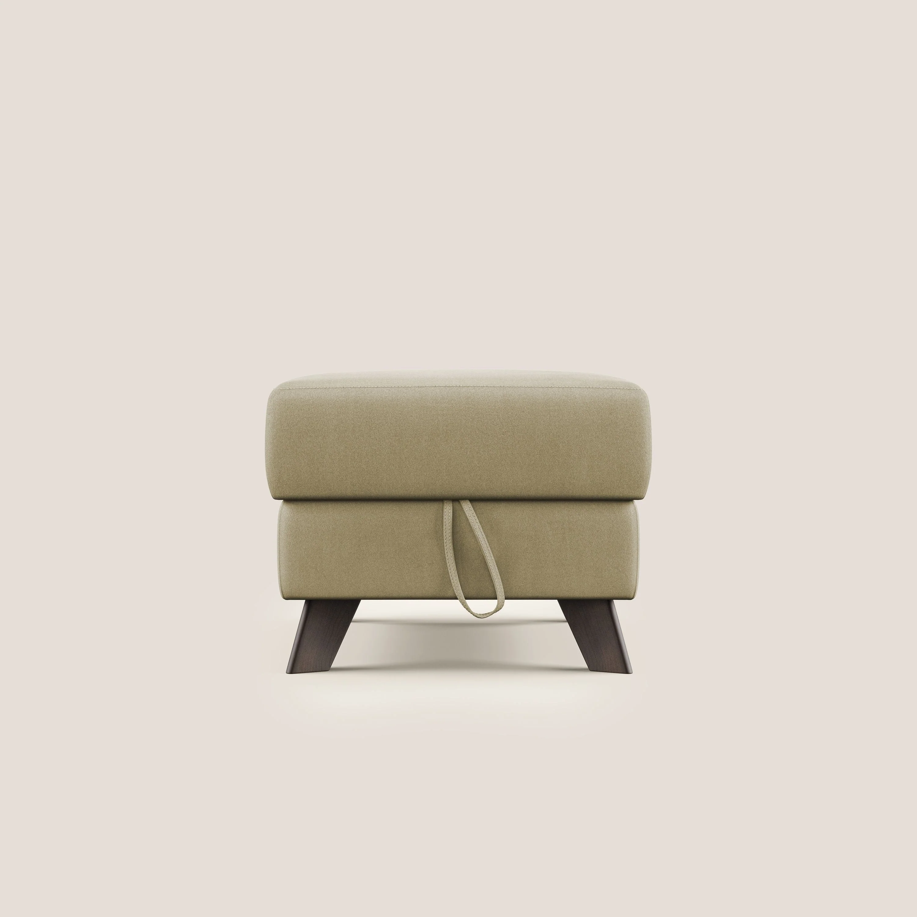 Moon Pouf coffre aux pieds hauts en microfibre imperméable T11 beige - Image 7