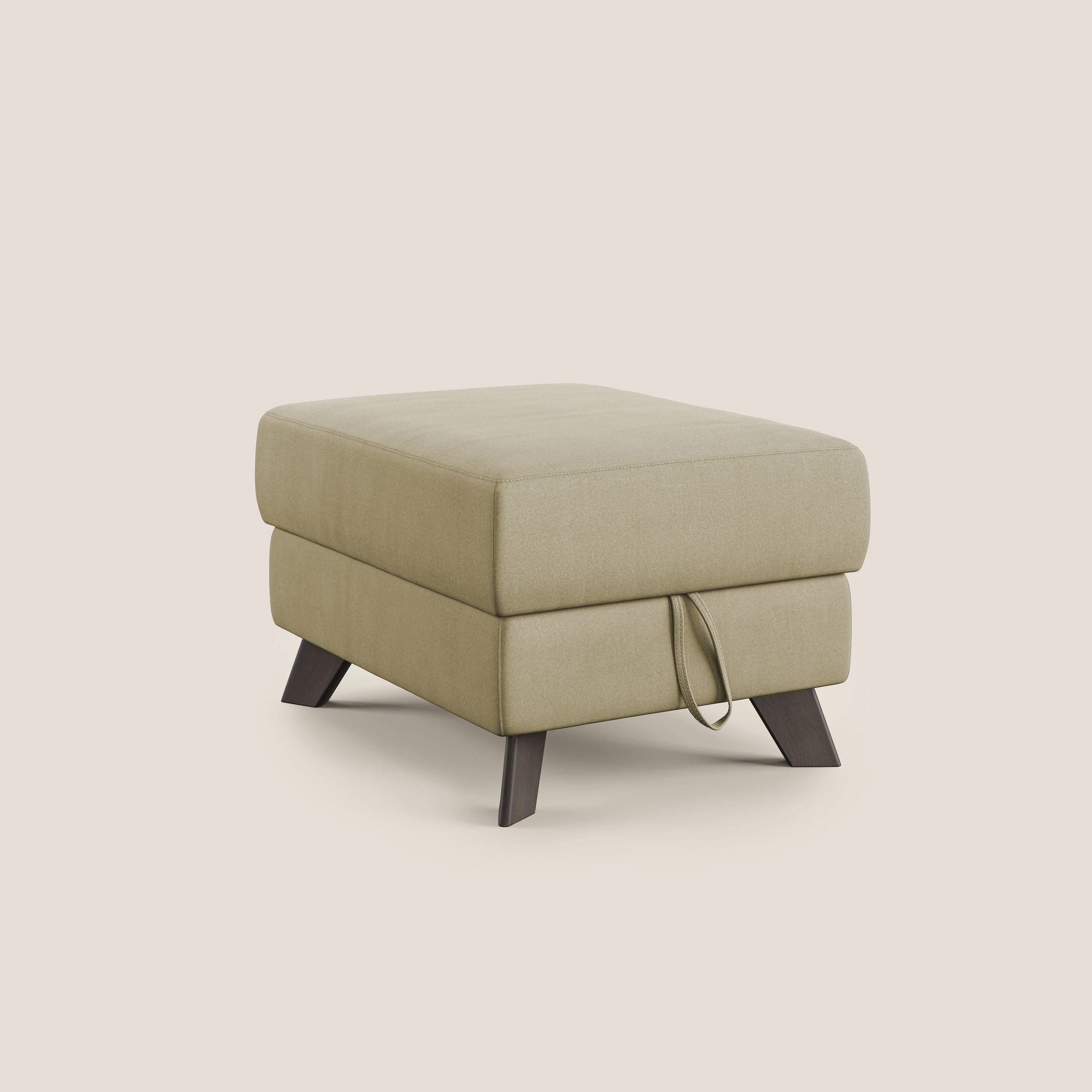 Moon Pouf coffre aux pieds hauts en microfibre imperméable T11 beige - Image 8