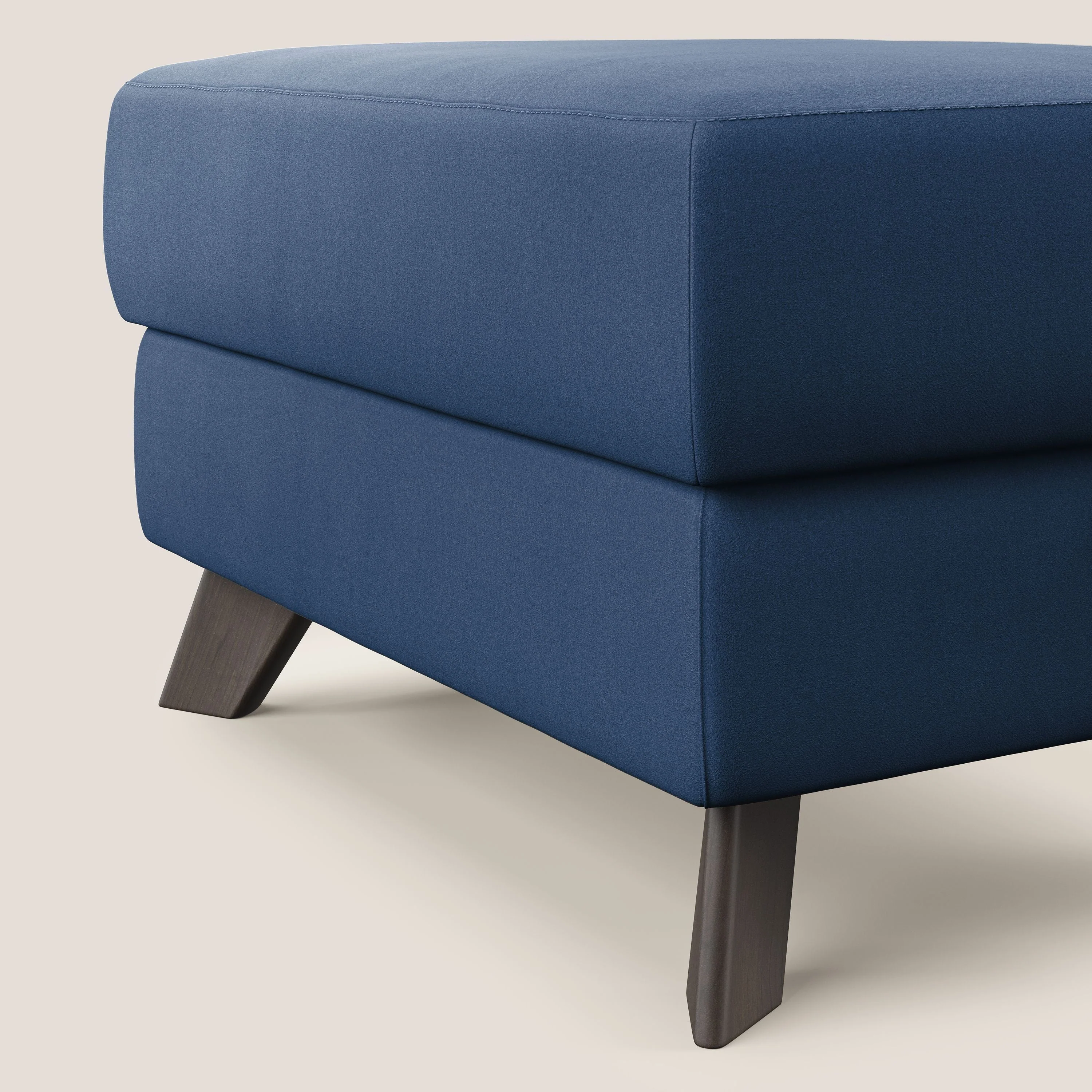 Moon Pouf coffre aux pieds hauts en microfibre imperméable T11 bleu - Image 4