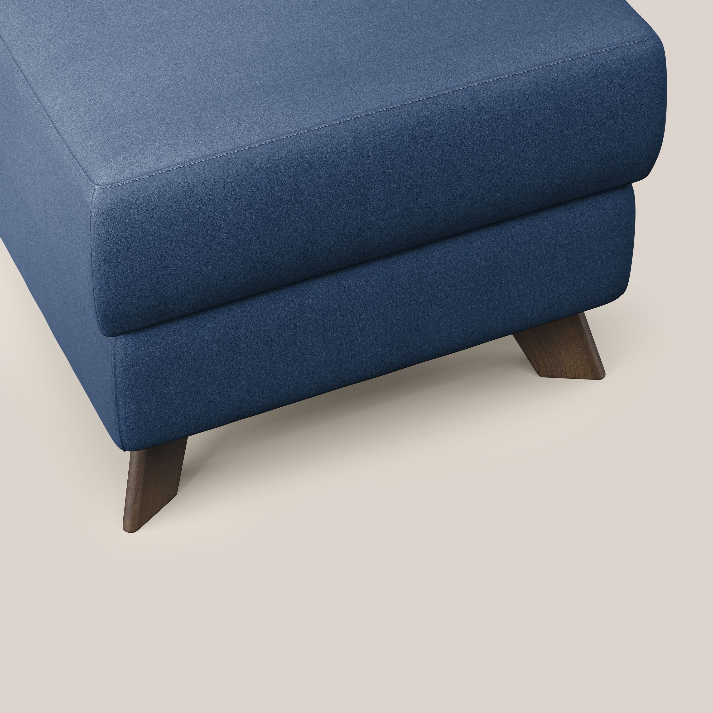 Moon Pouf coffre aux pieds hauts en microfibre imperméable T11 bleu - Image 5