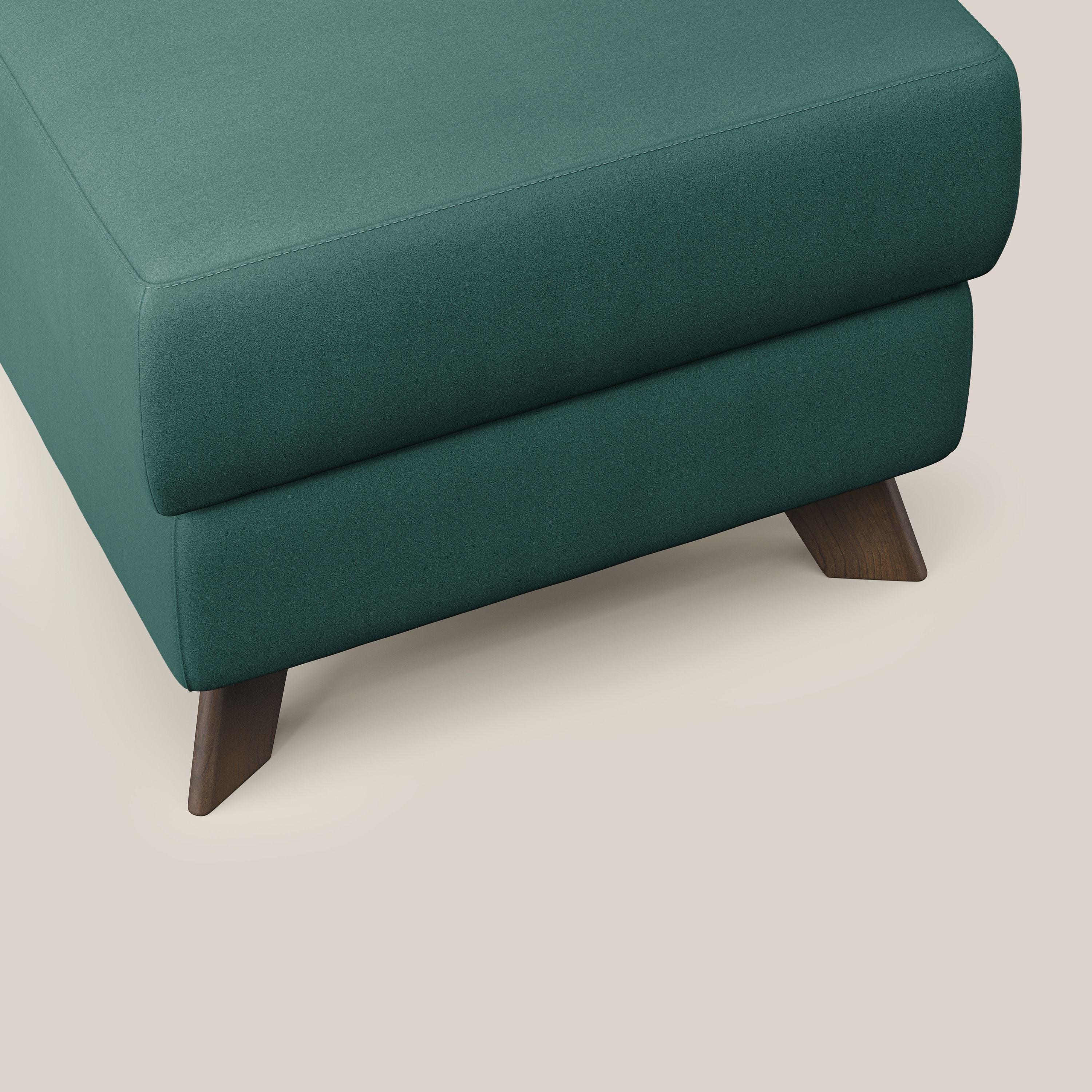 Moon Pouf coffre aux pieds hauts en microfibre imperméable T11 bleu canard - Image 5