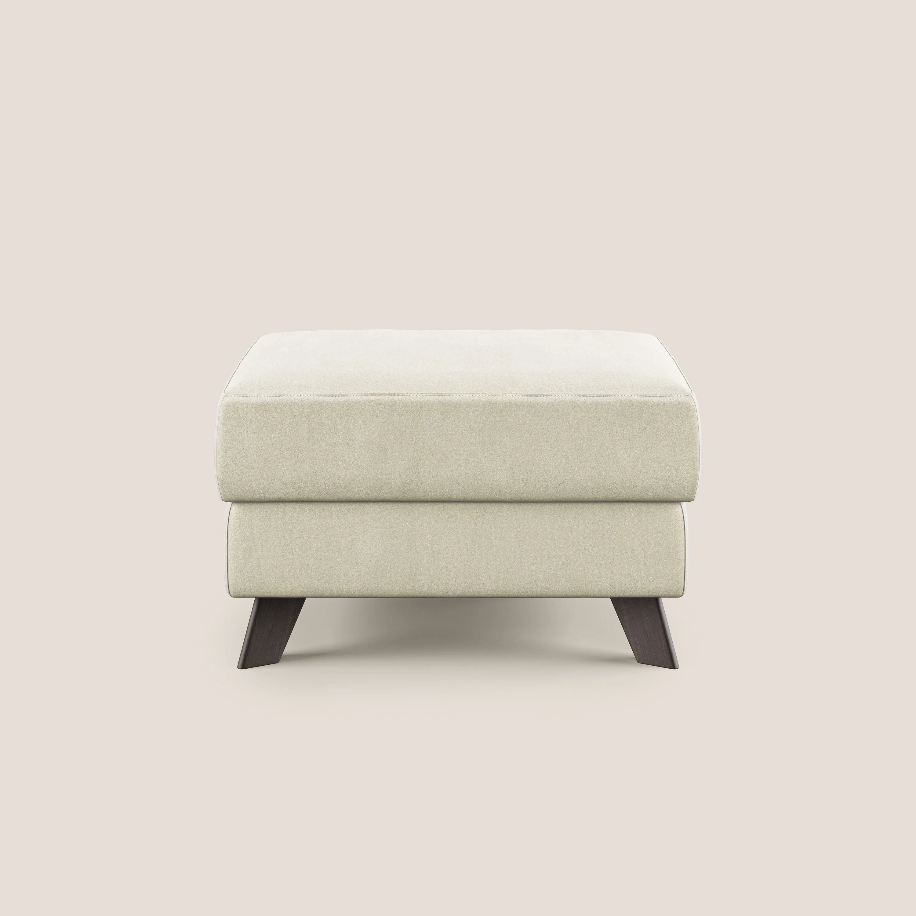 Moon Pouf coffre aux pieds hauts en microfibre imperméable T11 crème - Image 4