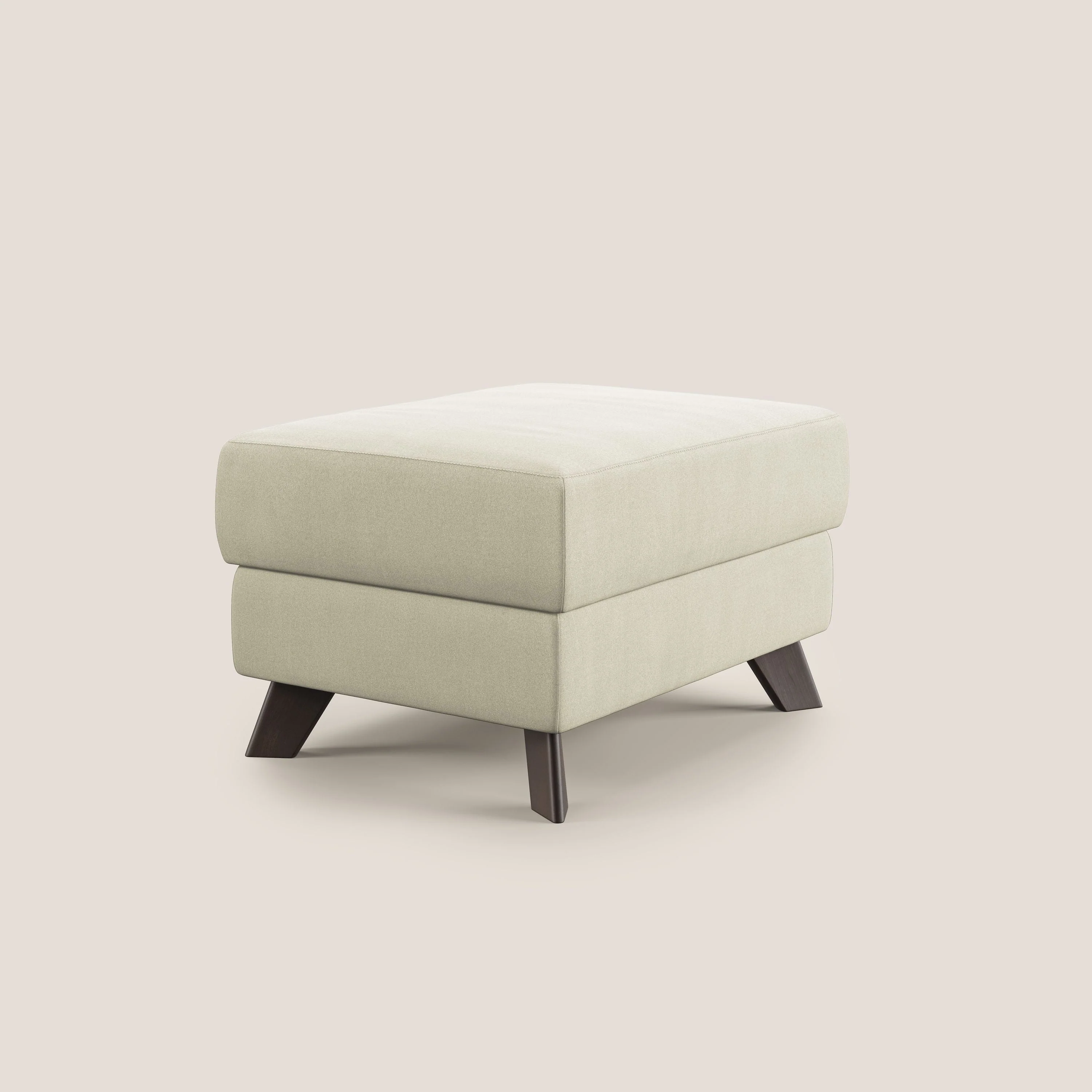 Moon Pouf coffre aux pieds hauts en microfibre imperméable T11 crème - Image 5