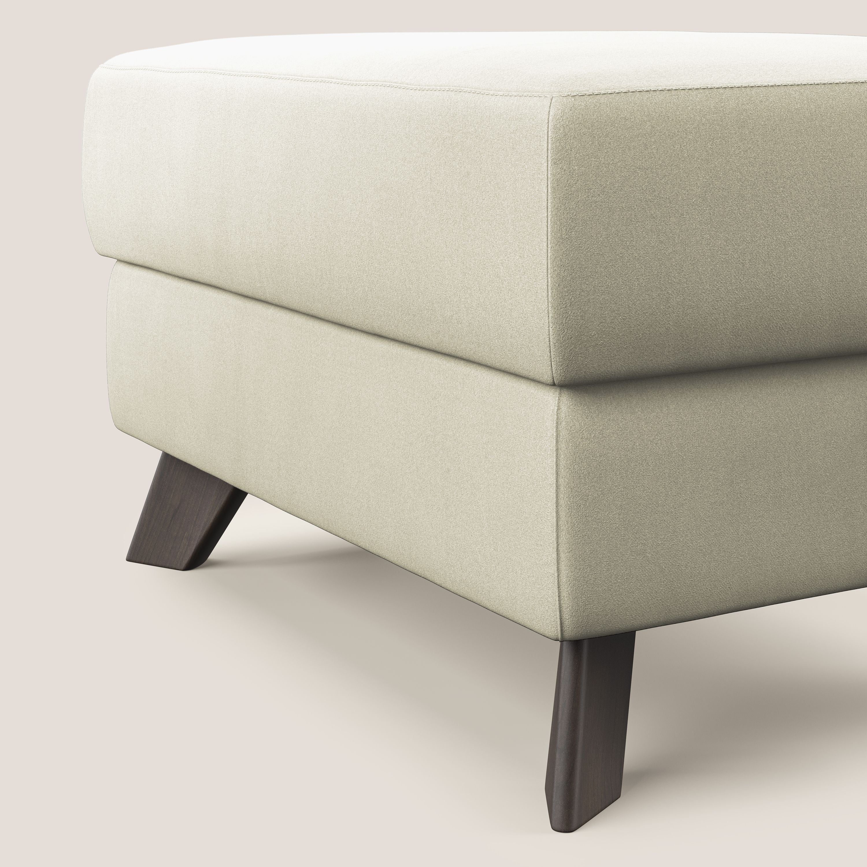 Moon Pouf coffre aux pieds hauts en microfibre imperméable T11 crème - Image 6