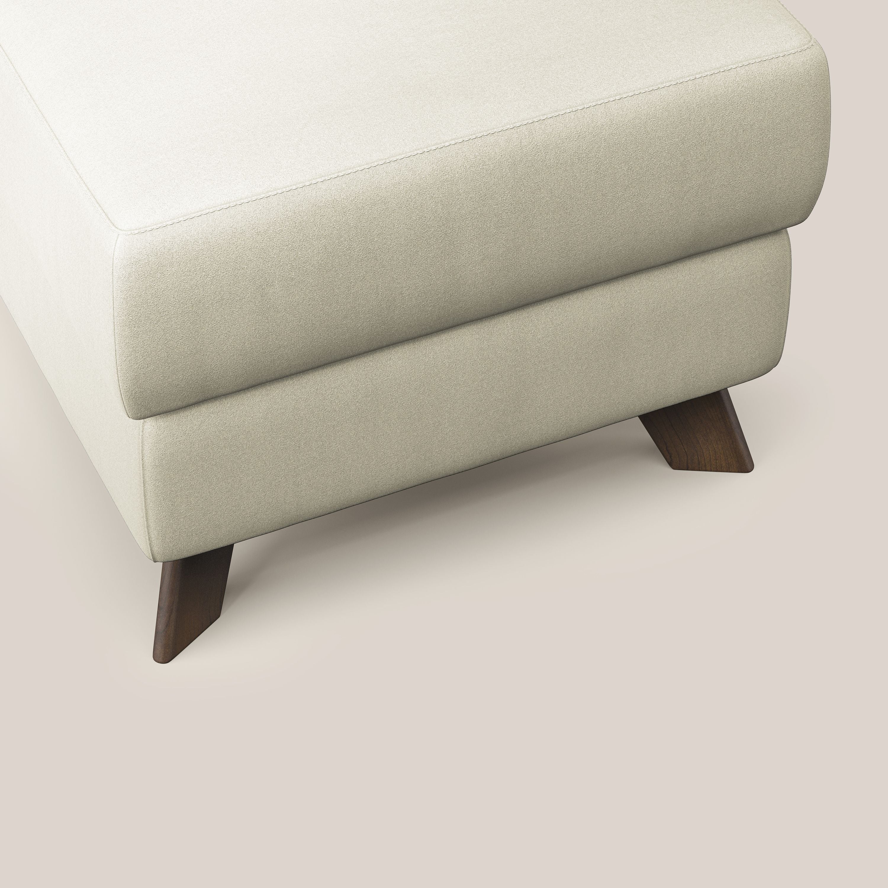 Moon Pouf coffre aux pieds hauts en microfibre imperméable T11 crème - Image 7