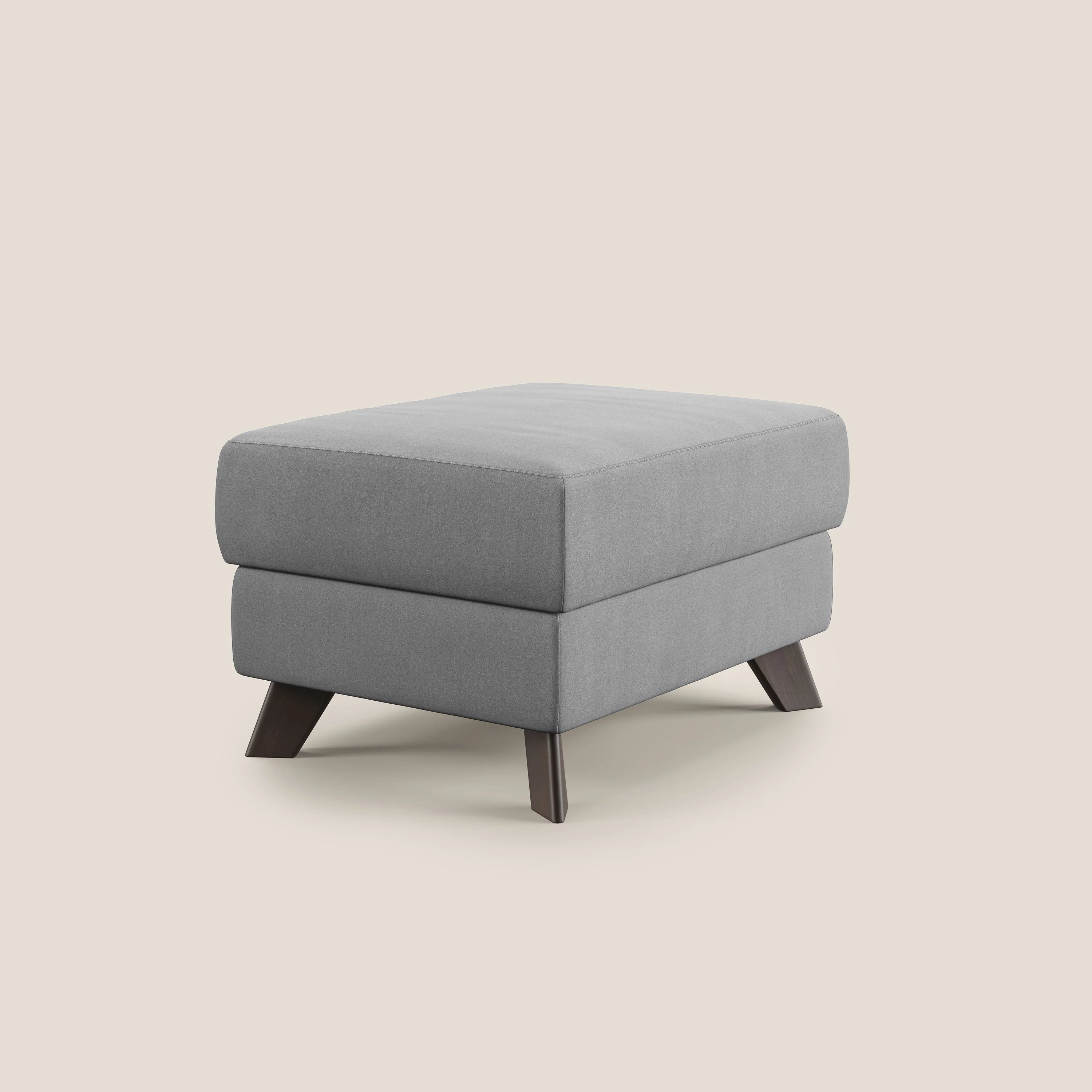 Moon Pouf coffre aux pieds hauts en microfibre imperméable T11 gris - Image 3
