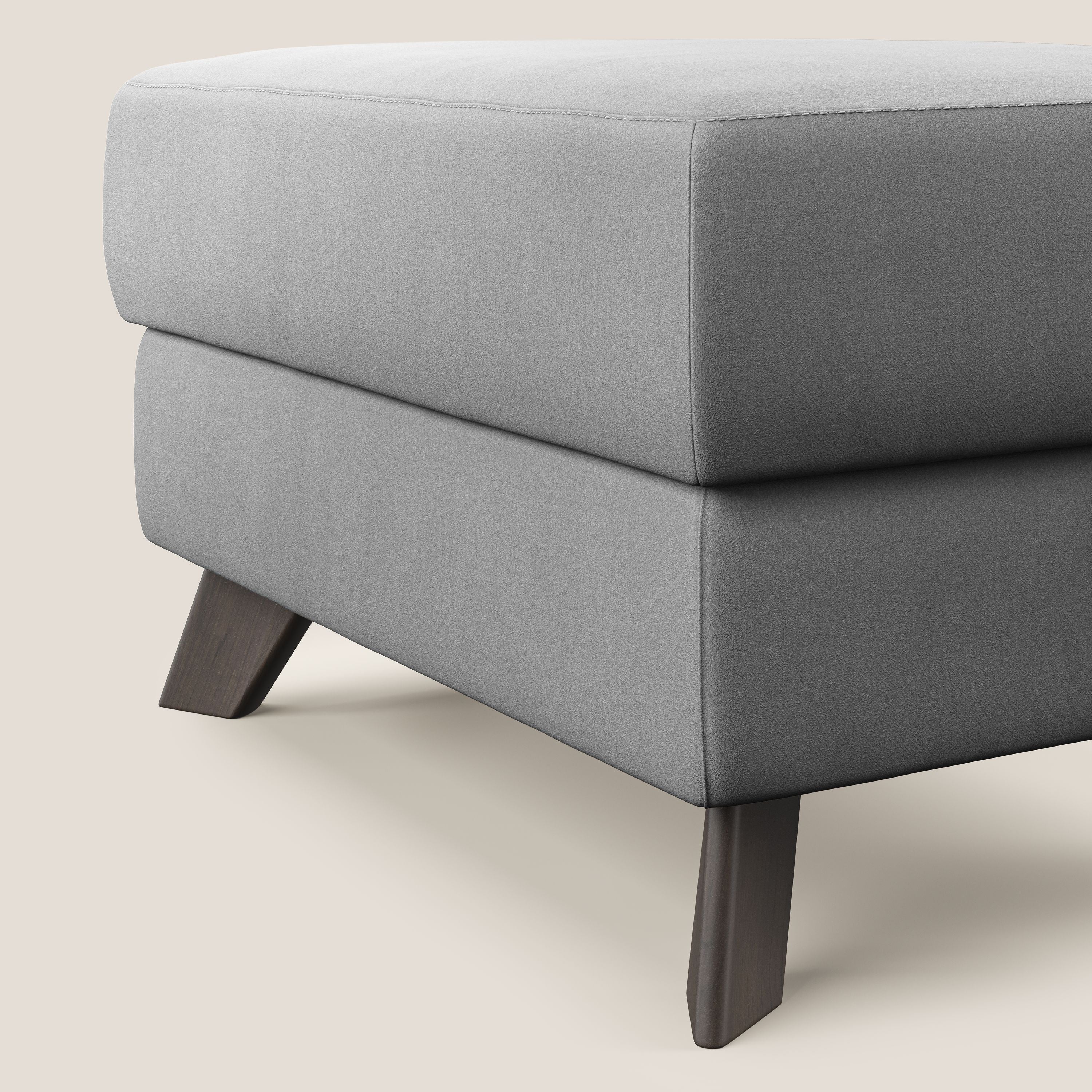 Moon Pouf coffre aux pieds hauts en microfibre imperméable T11 gris - Image 4