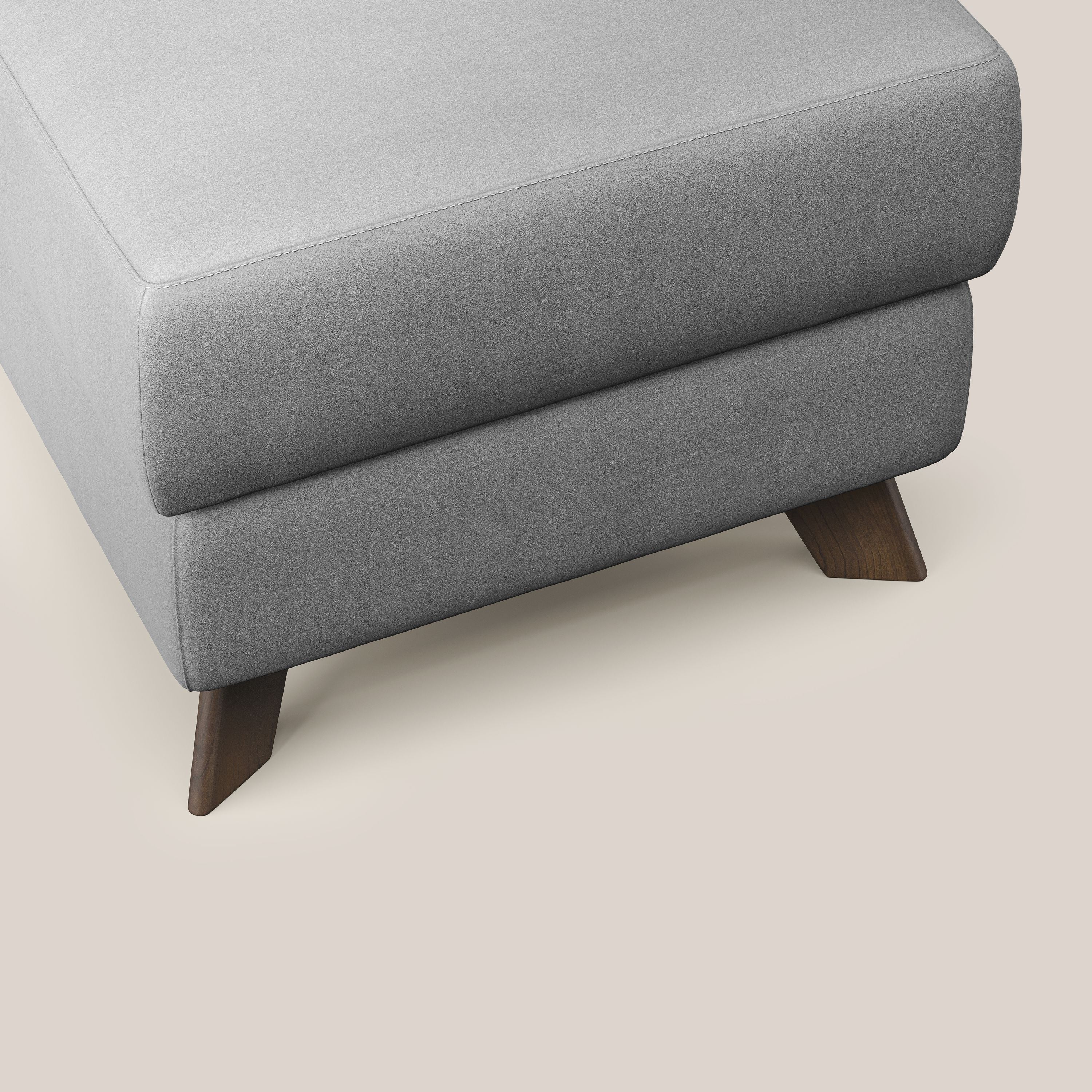 Moon Pouf coffre aux pieds hauts en microfibre imperméable T11 gris - Image 5