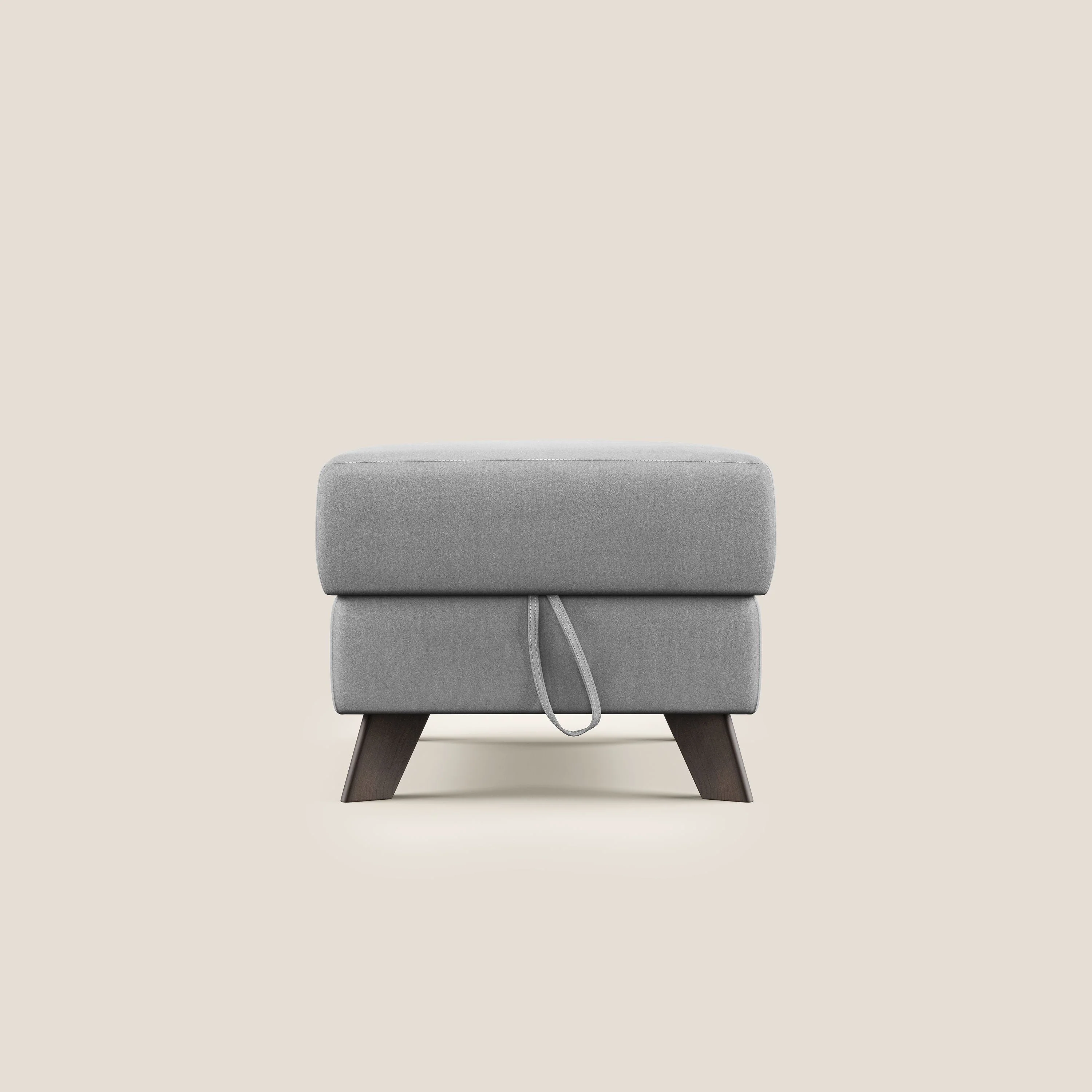 Moon Pouf coffre aux pieds hauts en microfibre imperméable T11 gris - Image 7