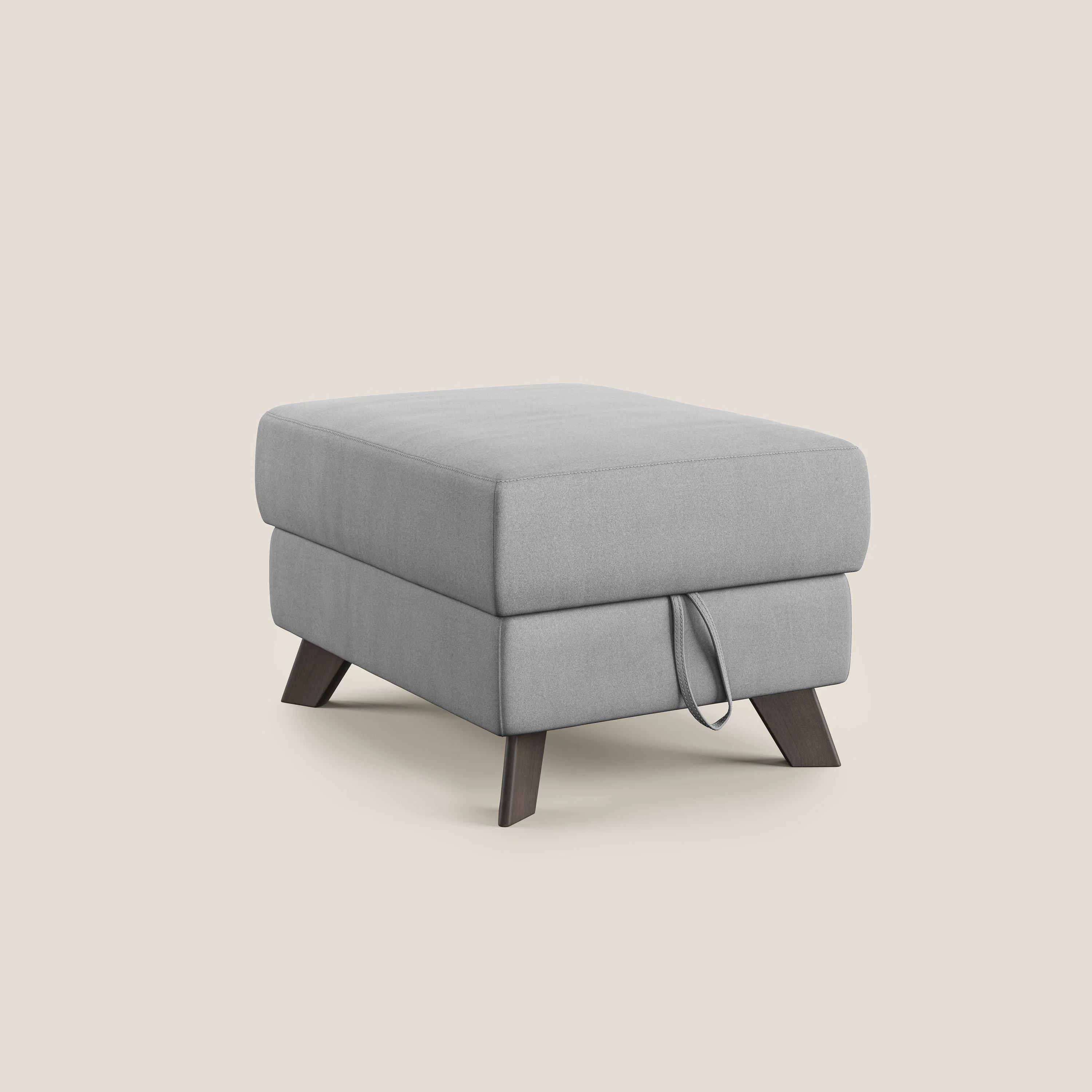 Moon Pouf coffre aux pieds hauts en microfibre imperméable T11 gris - Image 8