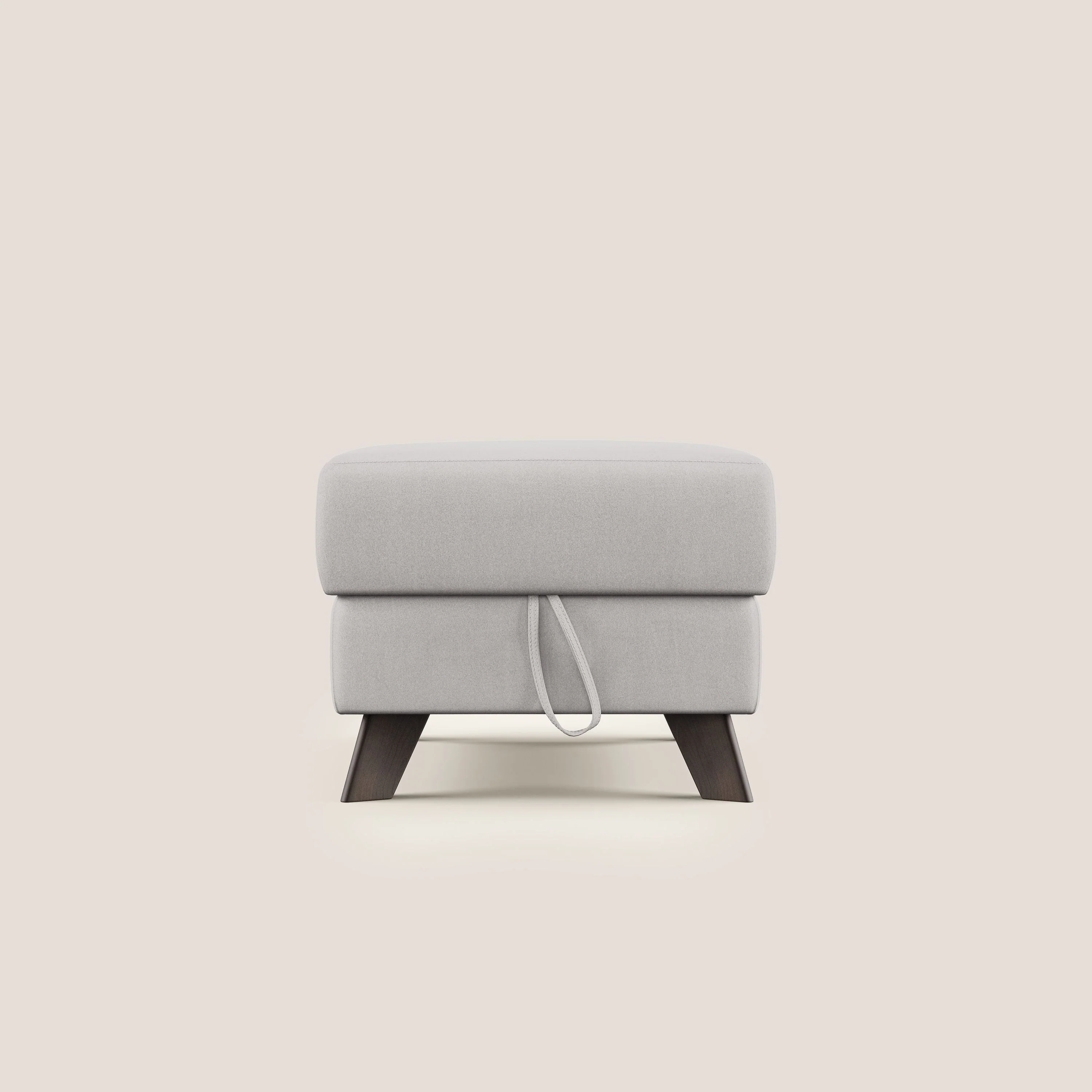 Moon Pouf coffre aux pieds hauts en microfibre imperméable T11 gris clair - Image 7