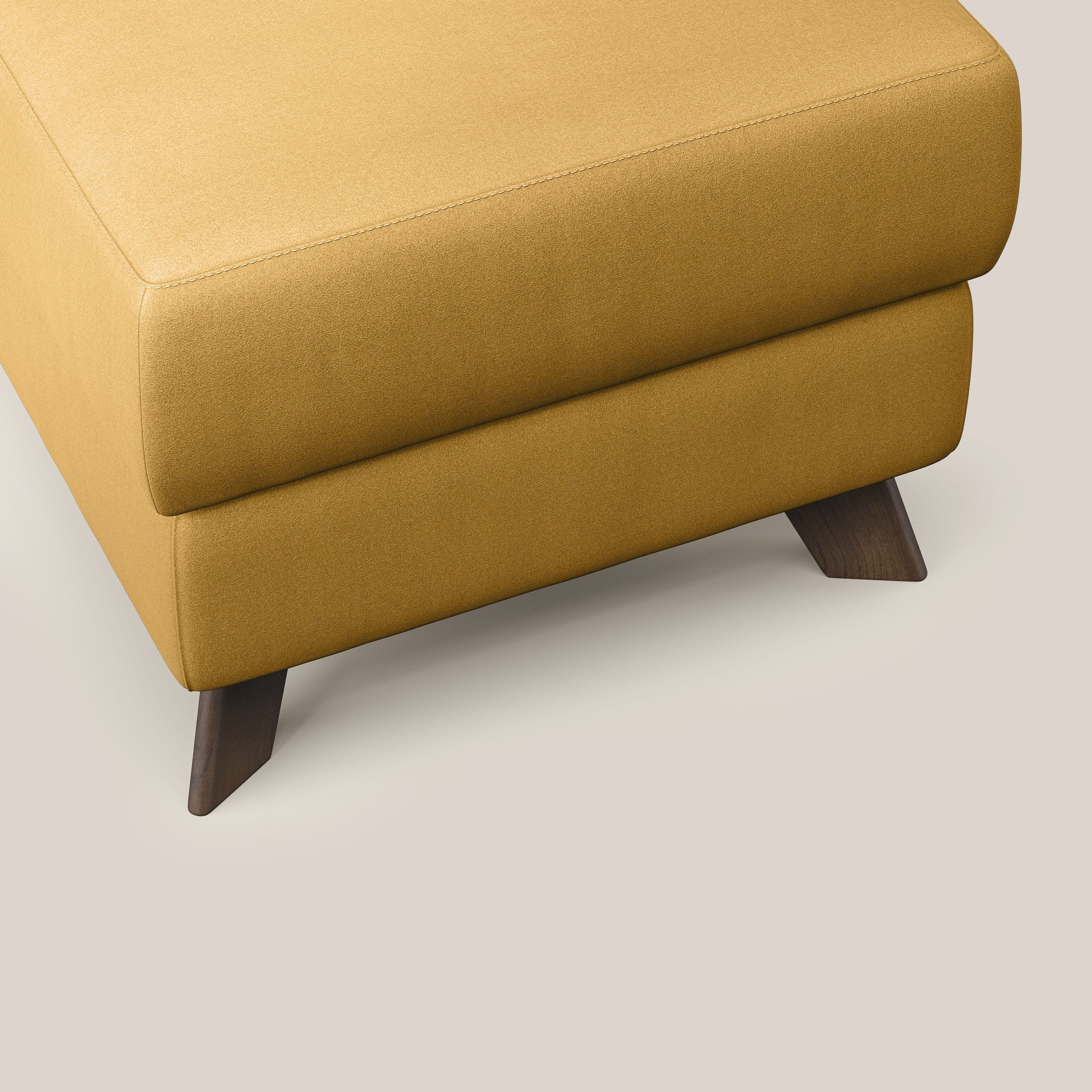 Moon Pouf coffre aux pieds hauts en microfibre imperméable T11 jaune - Image 5
