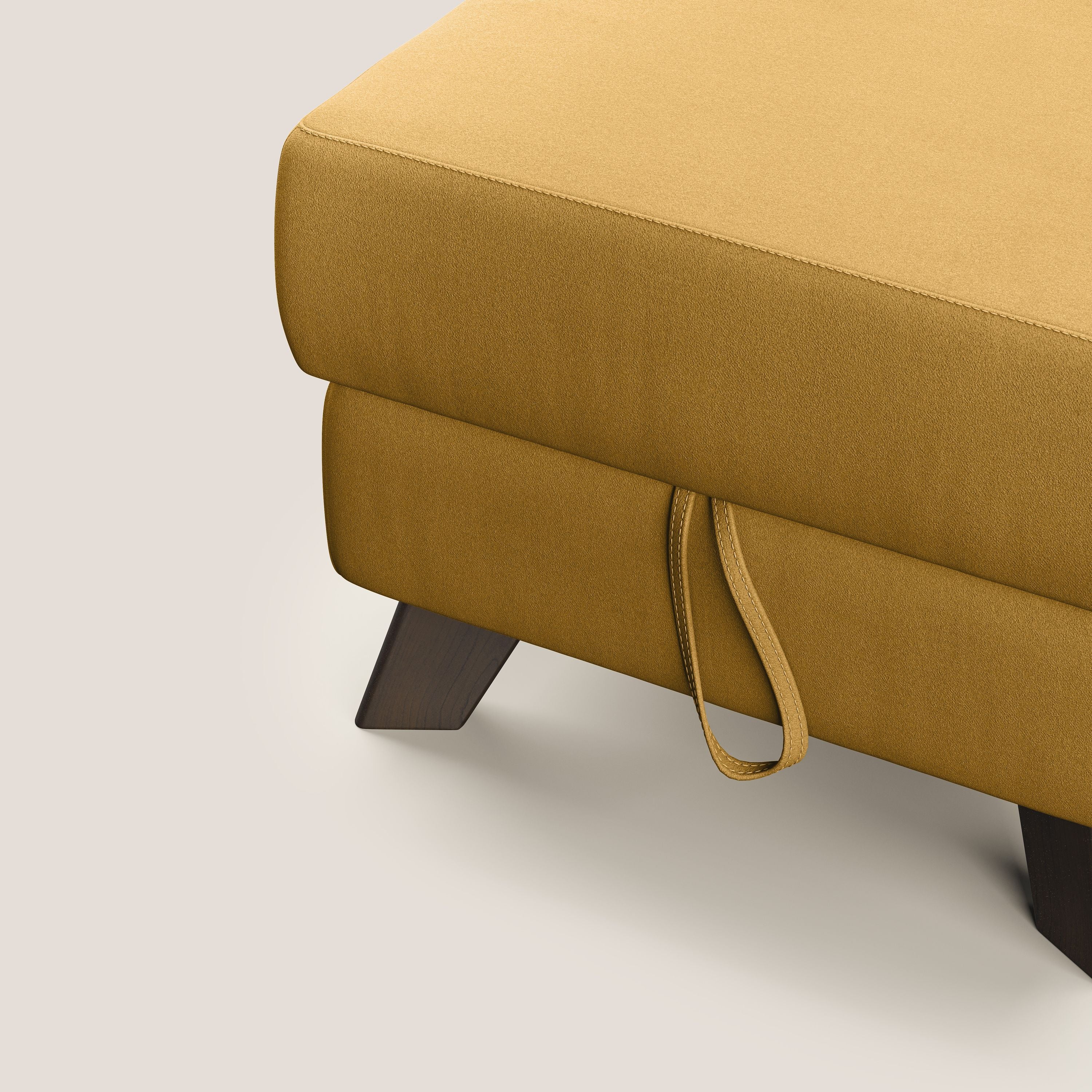 Moon Pouf coffre aux pieds hauts en microfibre imperméable T11 jaune - Image 6