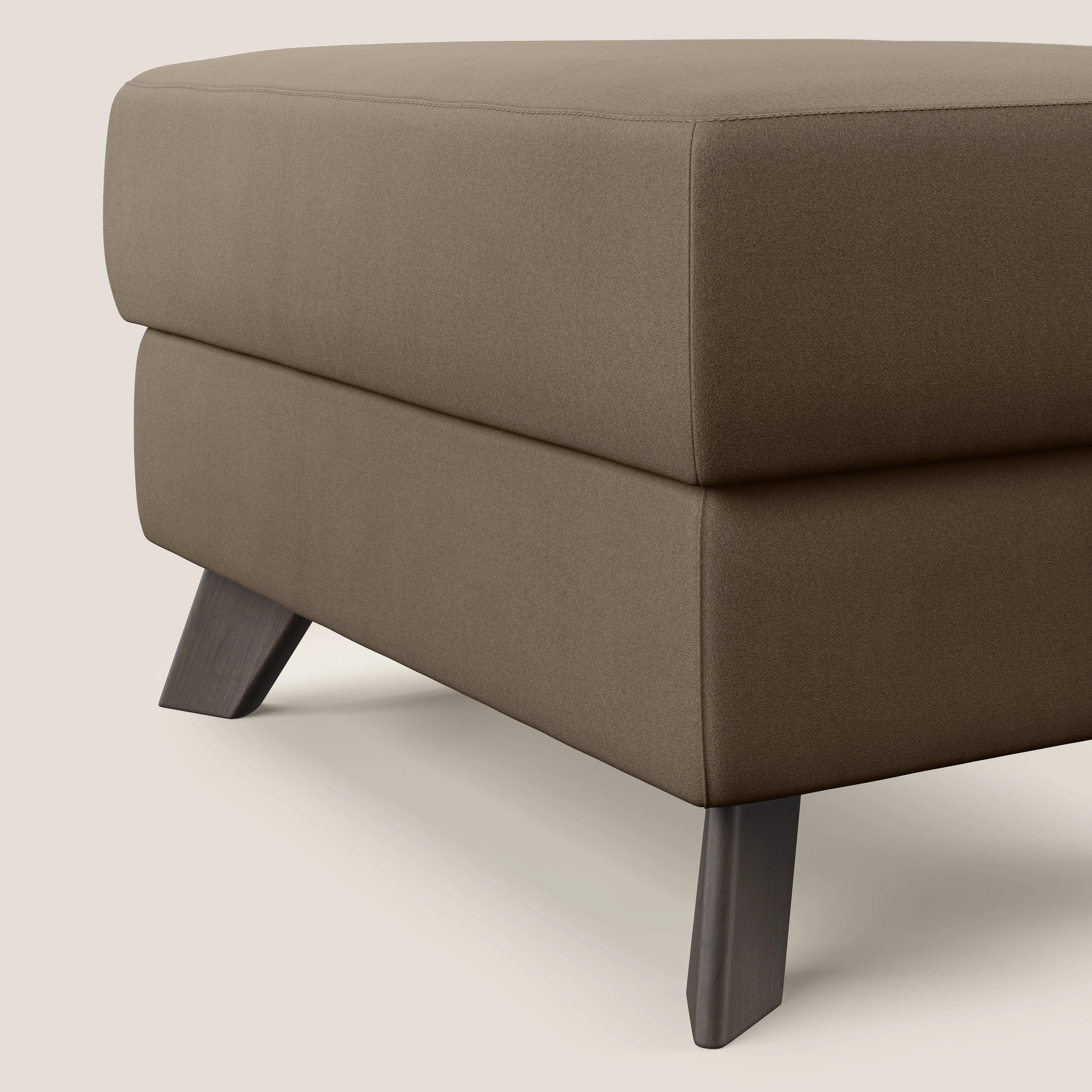Moon Pouf coffre aux pieds hauts en microfibre imperméable T11 marron - Image 4