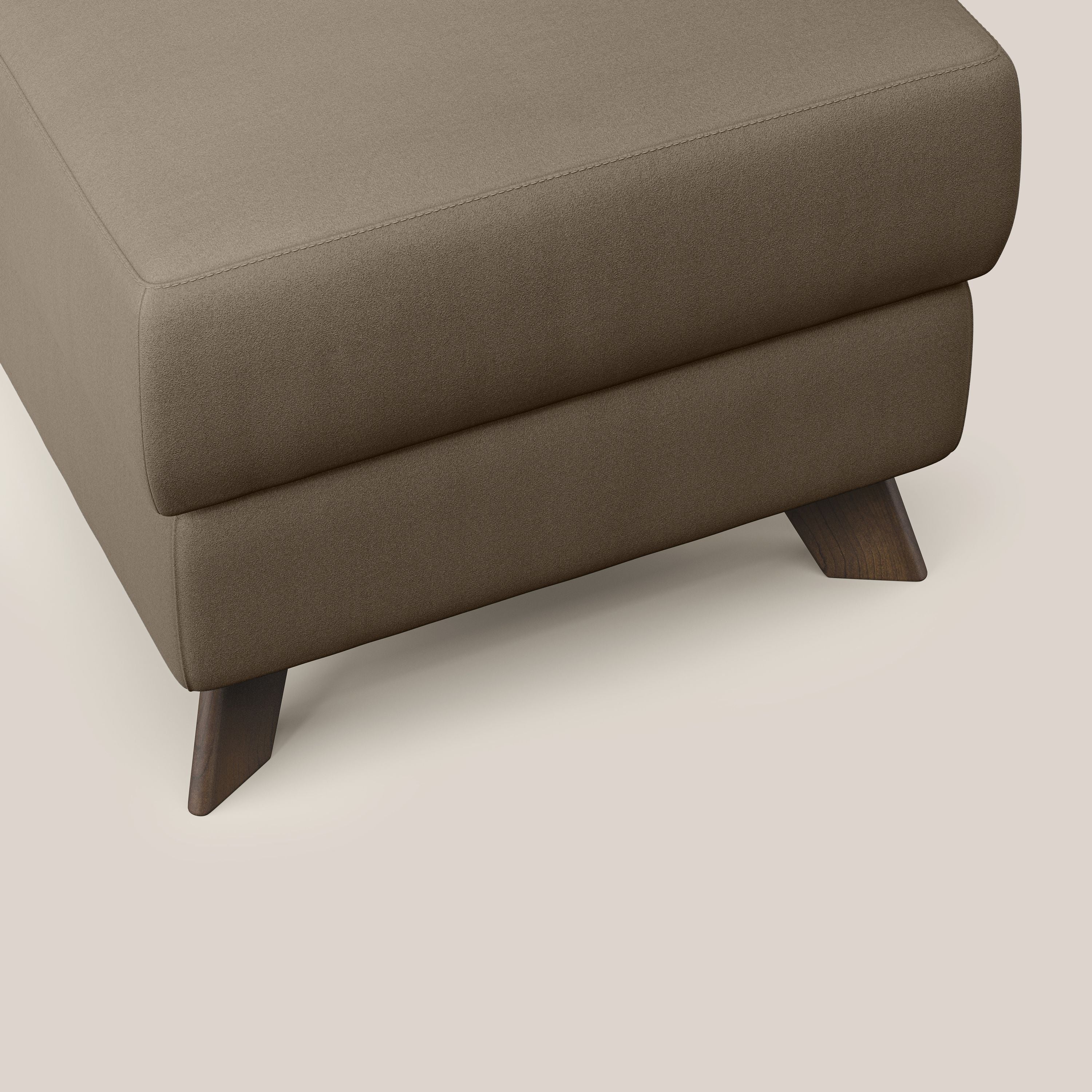 Moon Pouf coffre aux pieds hauts en microfibre imperméable T11 marron - Image 5