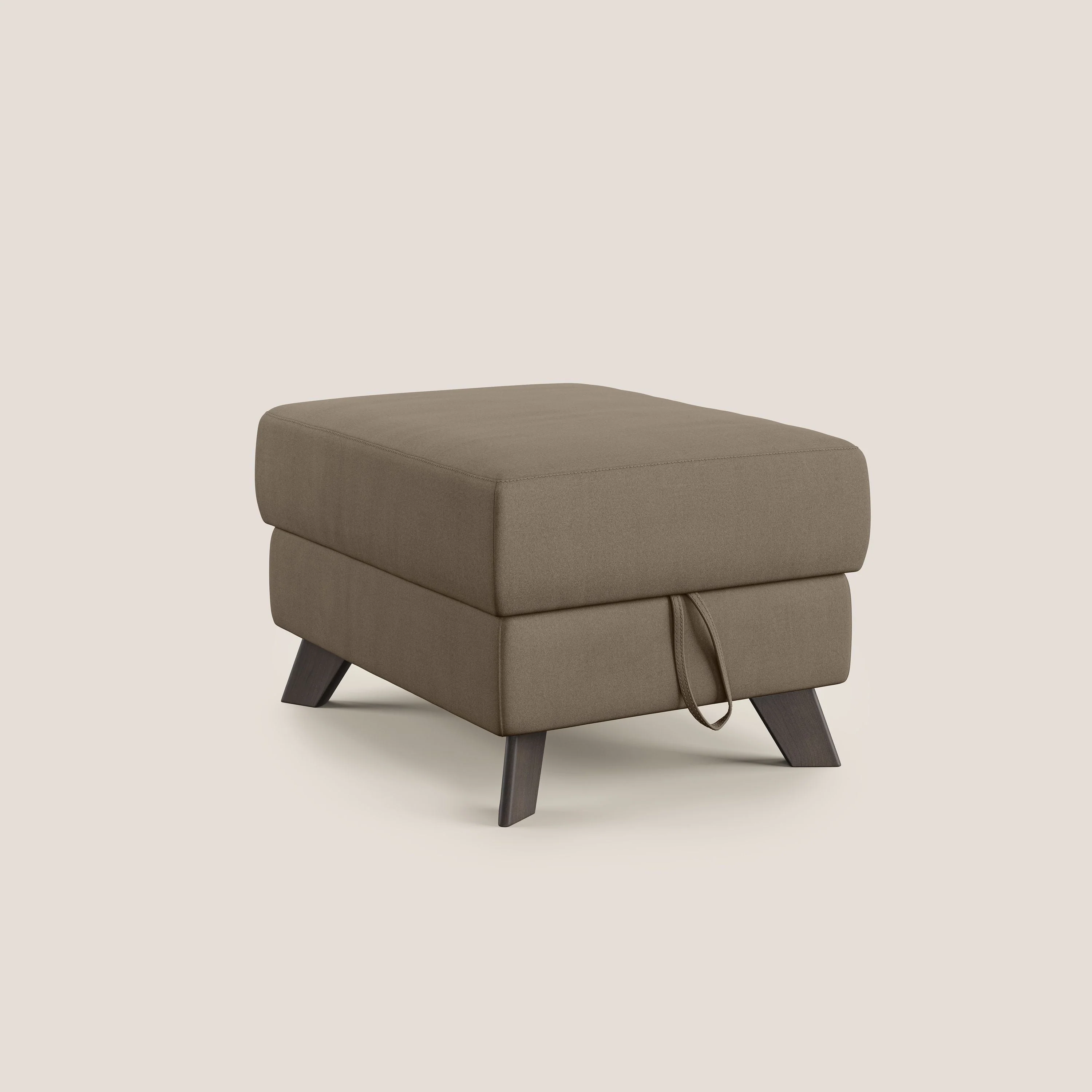 Moon Pouf coffre aux pieds hauts en microfibre imperméable T11 marron - Image 8