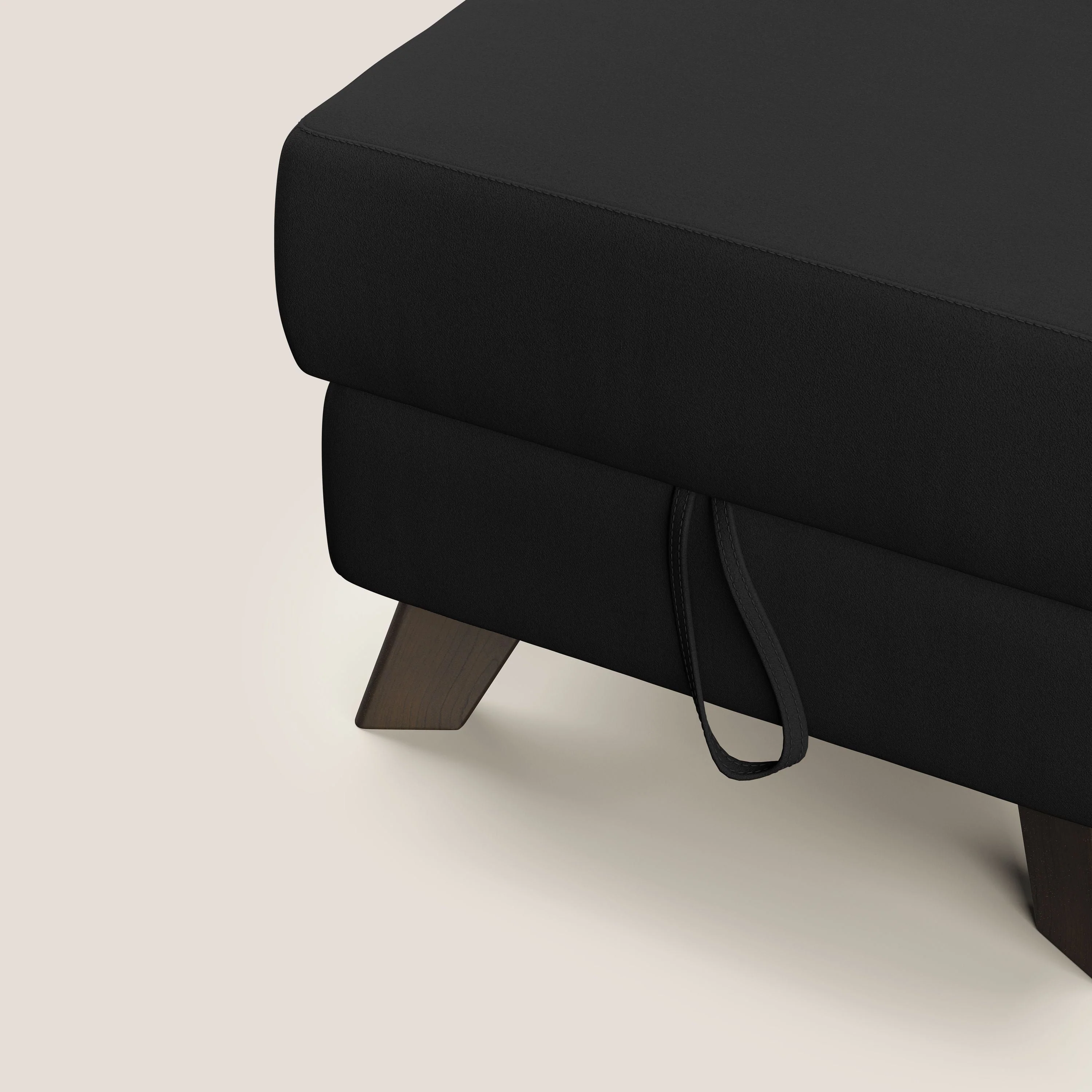 Moon Pouf coffre aux pieds hauts en microfibre imperméable T11 noir - Image 6