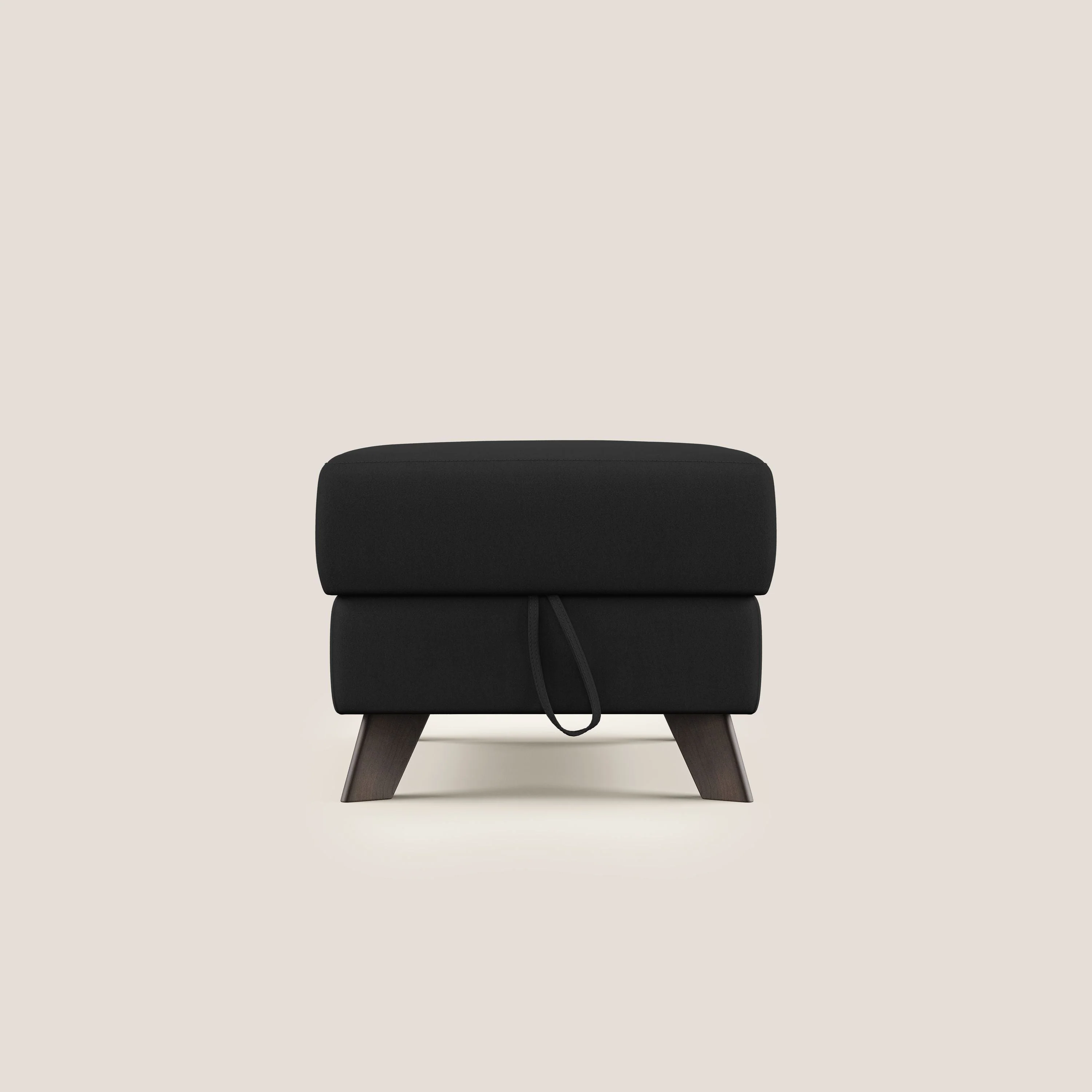 Moon Pouf coffre aux pieds hauts en microfibre imperméable T11 noir - Image 7