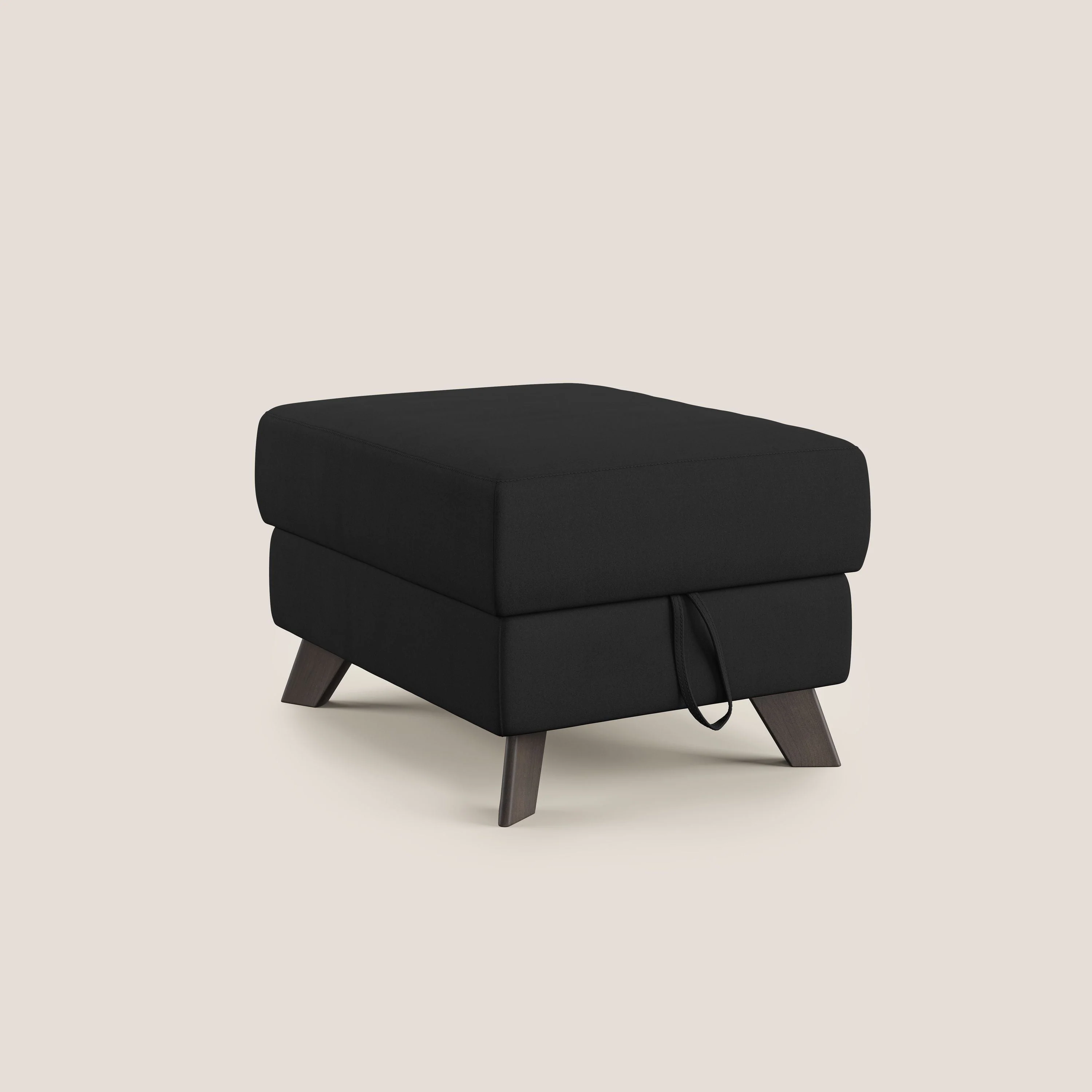 Moon Pouf coffre aux pieds hauts en microfibre imperméable T11 noir - Image 8