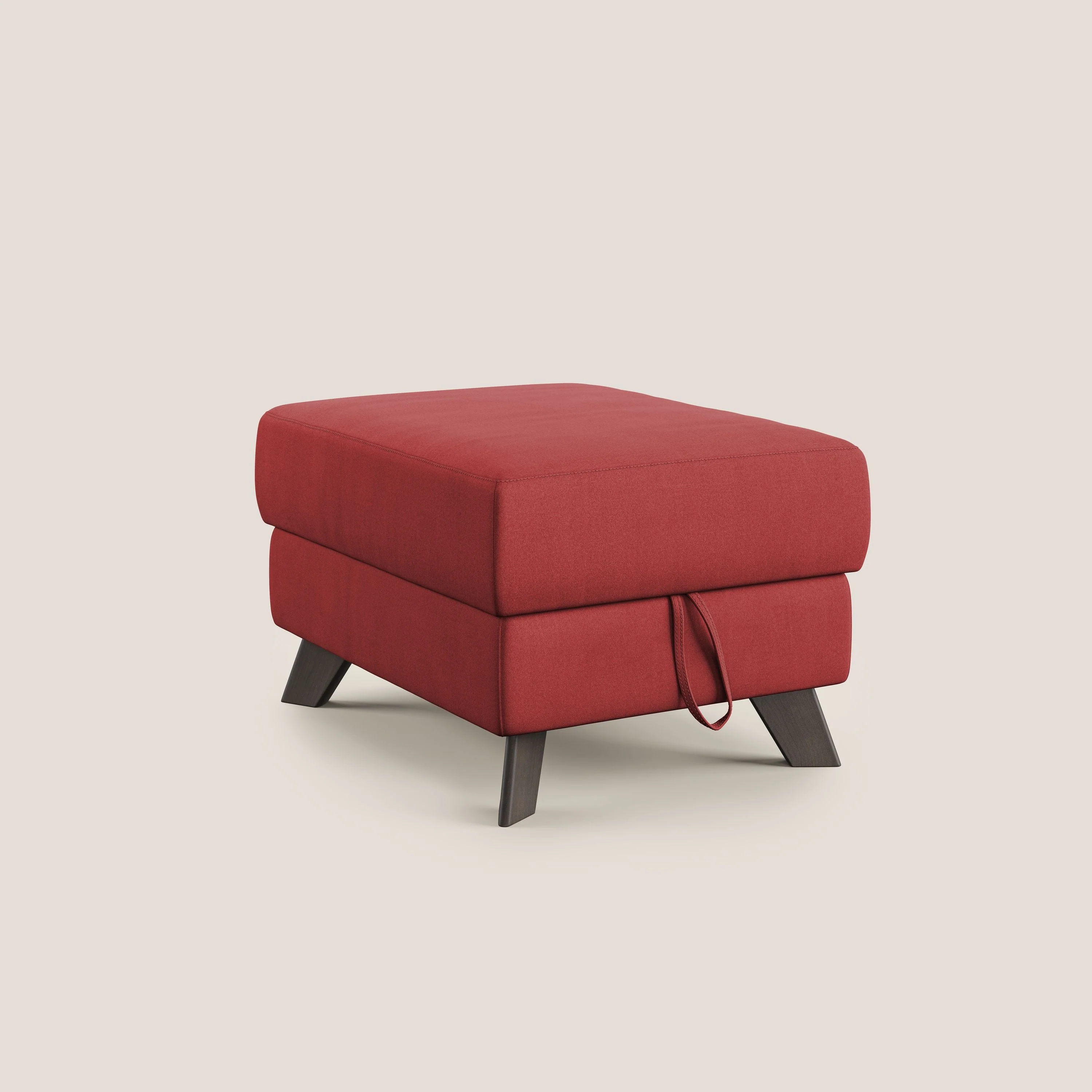 Moon Pouf coffre aux pieds hauts en microfibre imperméable T11 rouge - Image 8
