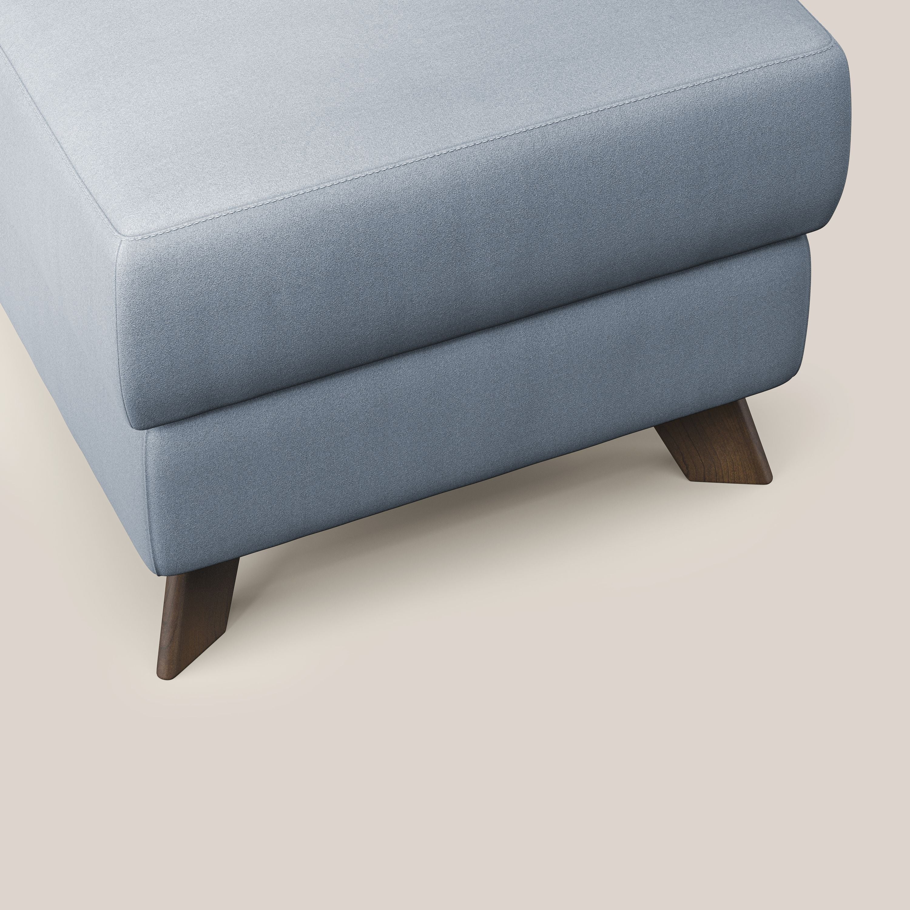 Moon Pouf coffre aux pieds hauts en microfibre imperméable T11 sucre glace - Image 5