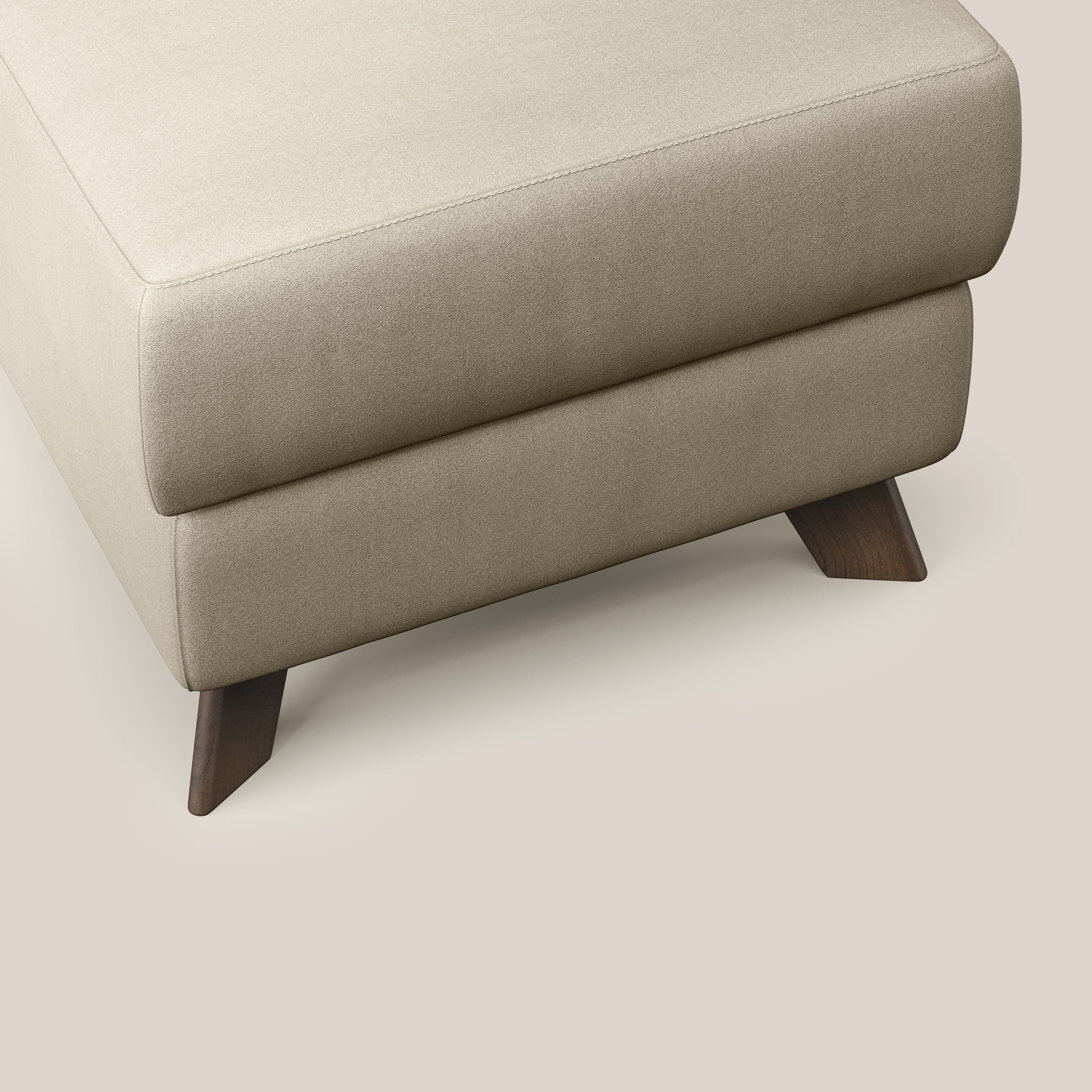 Moon Pouf coffre aux pieds hauts en microfibre imperméable T11 Taupe tortora - Image 5