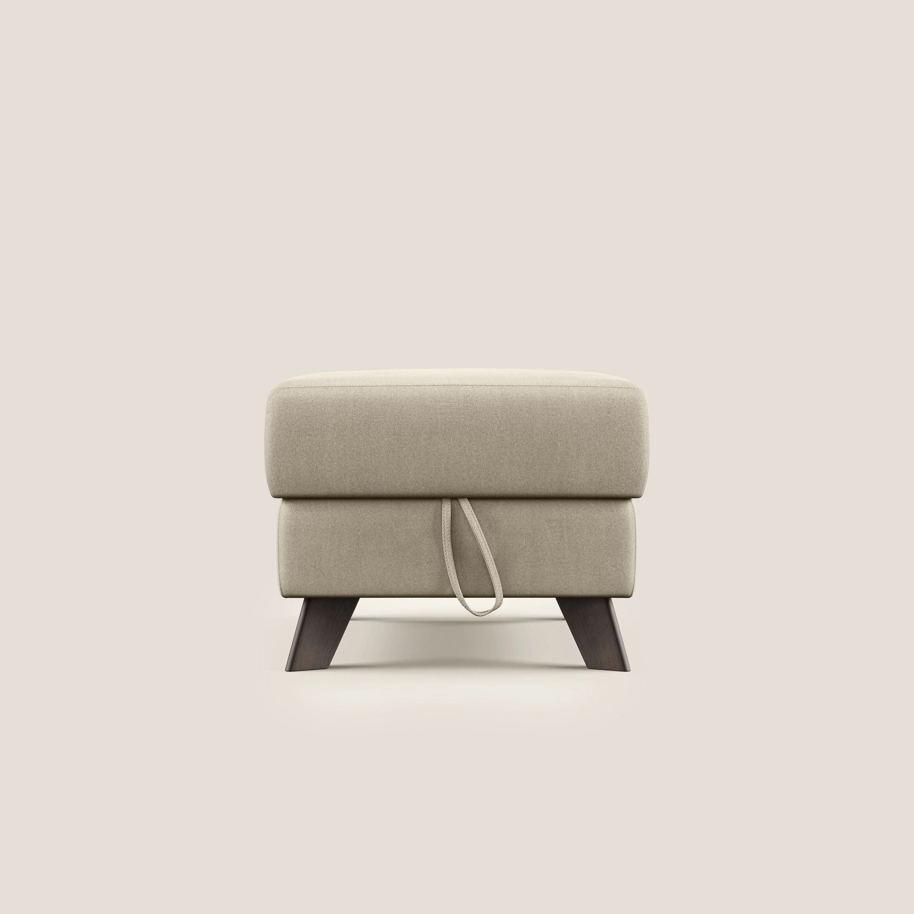 Moon Pouf coffre aux pieds hauts en microfibre imperméable T11 Taupe tortora - Image 7