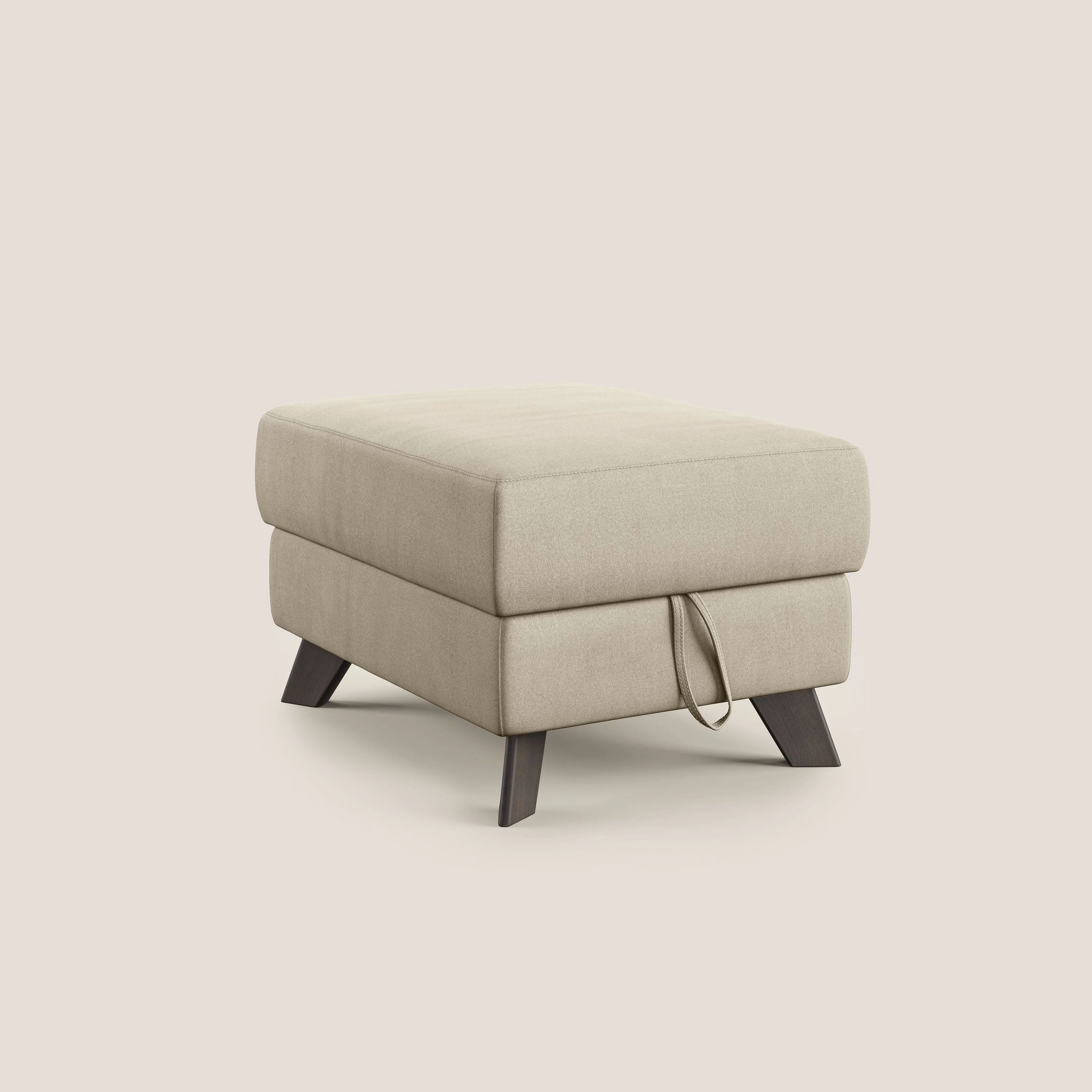 Moon Pouf coffre aux pieds hauts en microfibre imperméable T11 Taupe tortora - Image 8