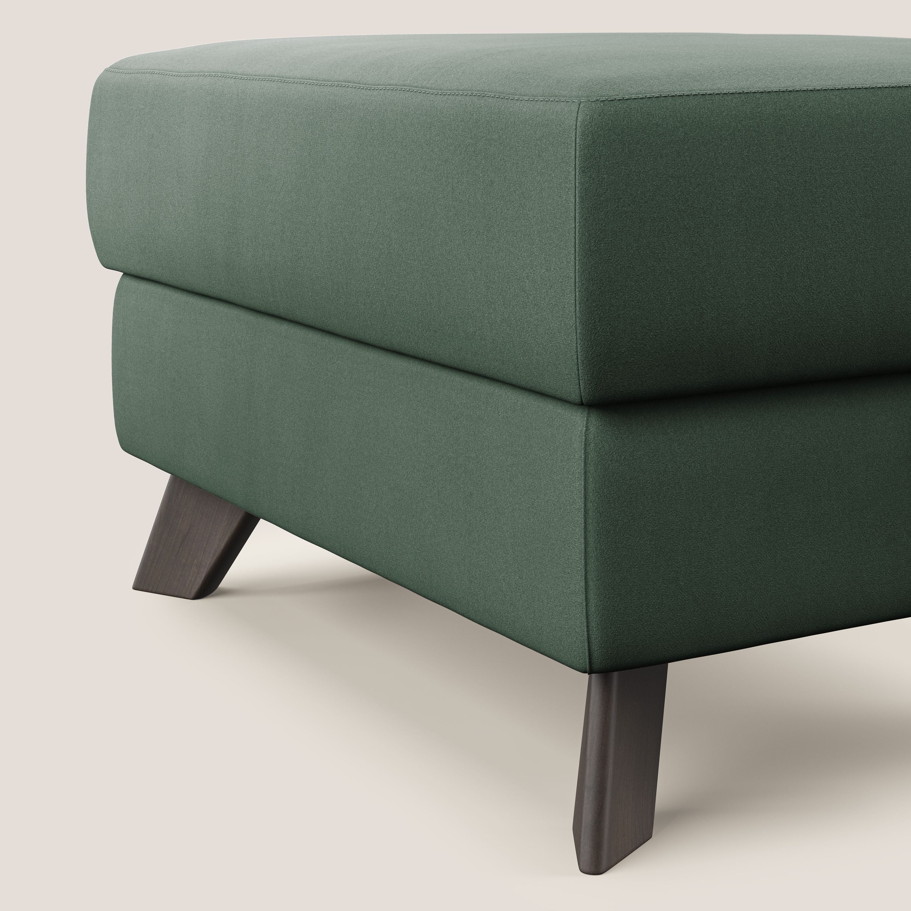 Moon Pouf coffre aux pieds hauts en microfibre imperméable T11 vert - Image 4