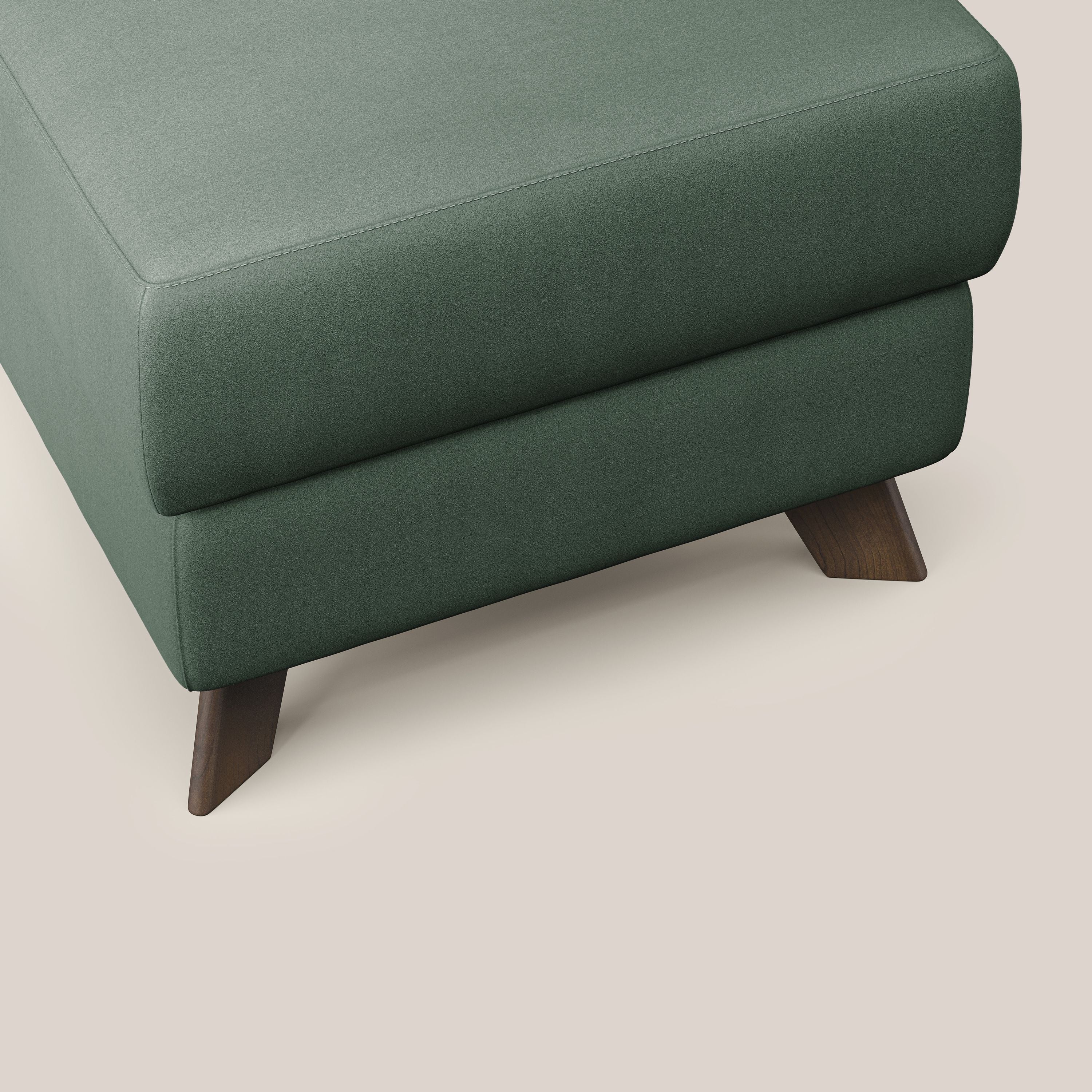Moon Pouf coffre aux pieds hauts en microfibre imperméable T11 vert - Image 5