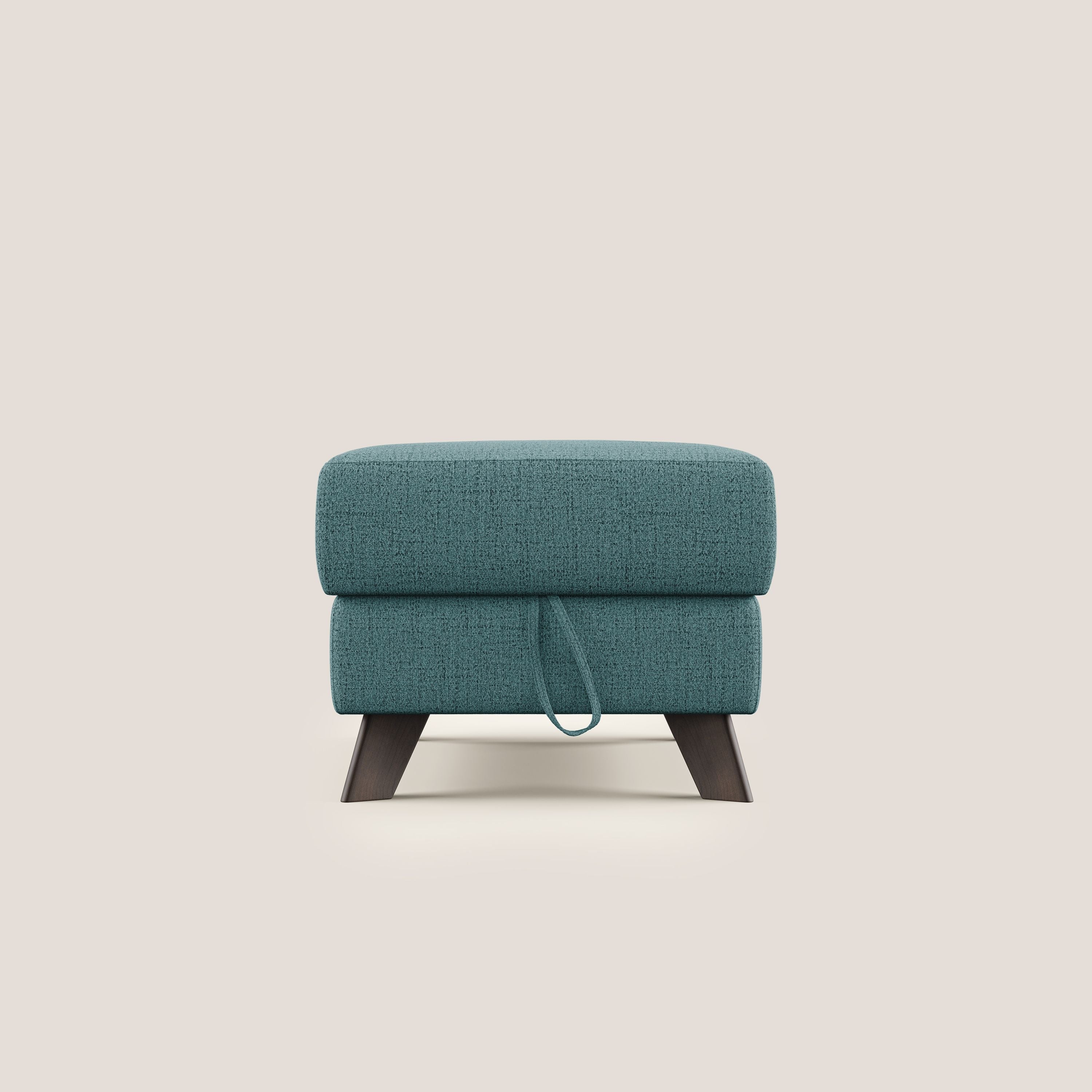 Moon Pouf coffre aux pieds hauts en tissu doux imperméable flammé T03 azur - Image 7