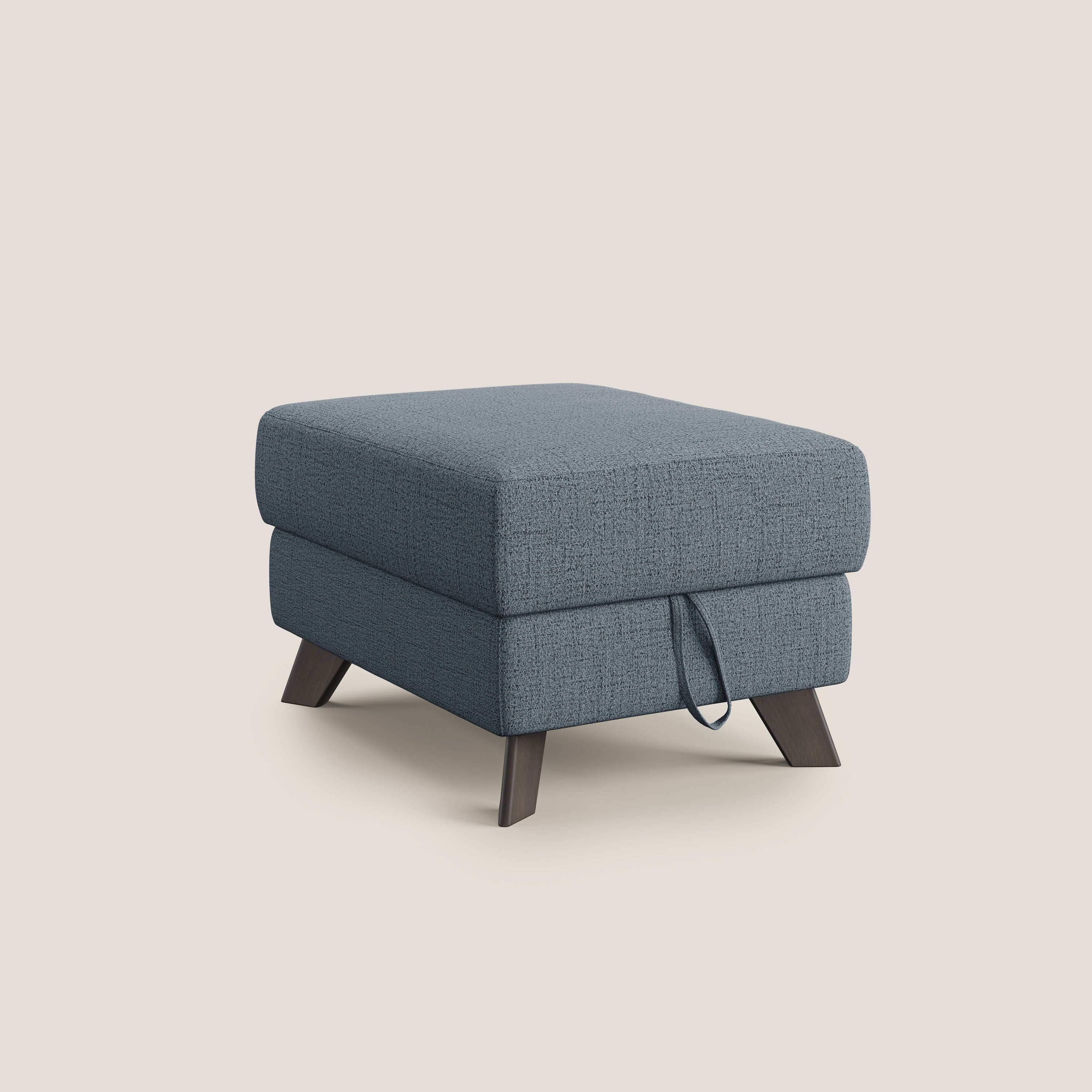 Moon Pouf coffre aux pieds hauts en tissu doux imperméable flammé T03 bleu - Image 9
