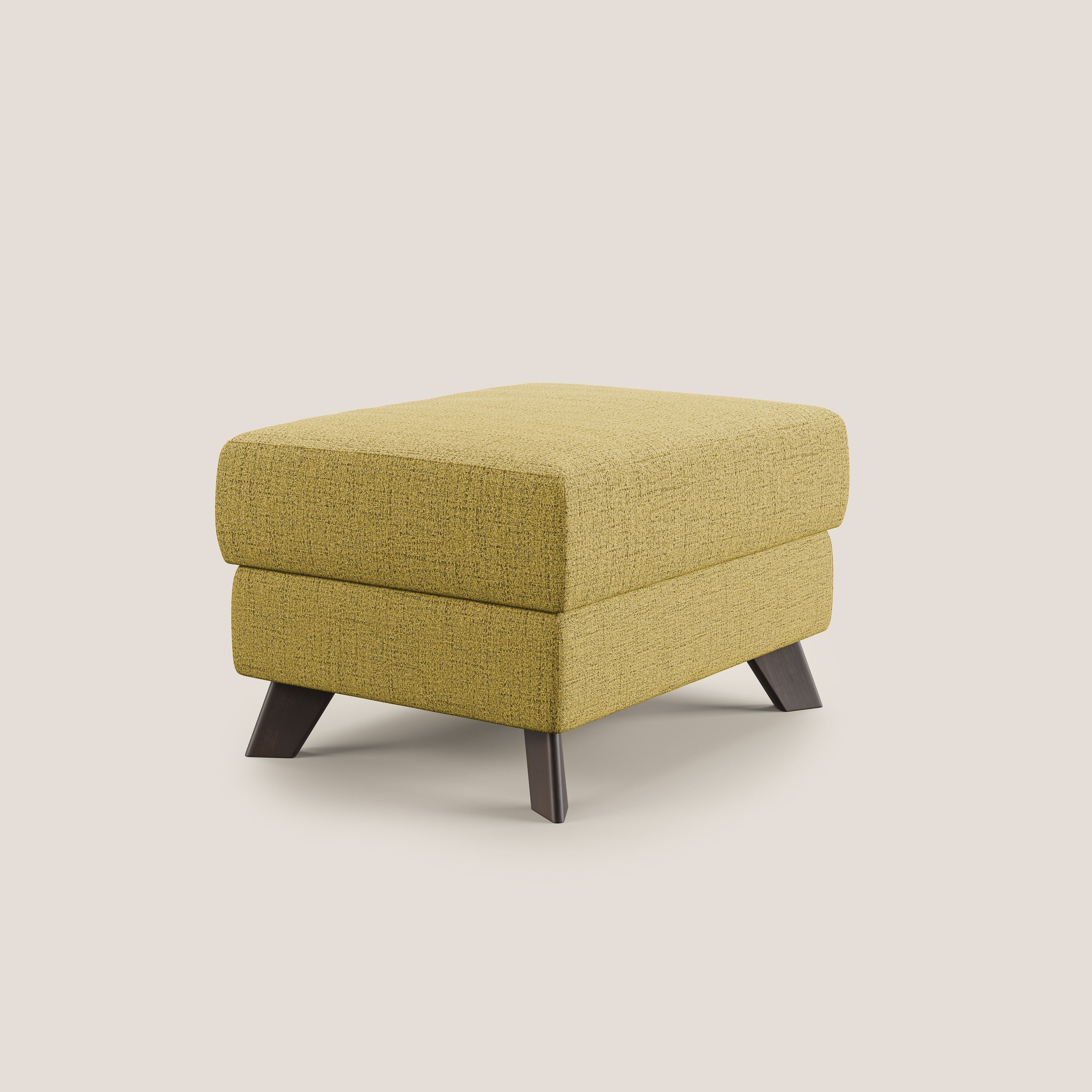 Moon Pouf coffre aux pieds hauts en tissu doux imperméable flammé T03 jaune - Image 3
