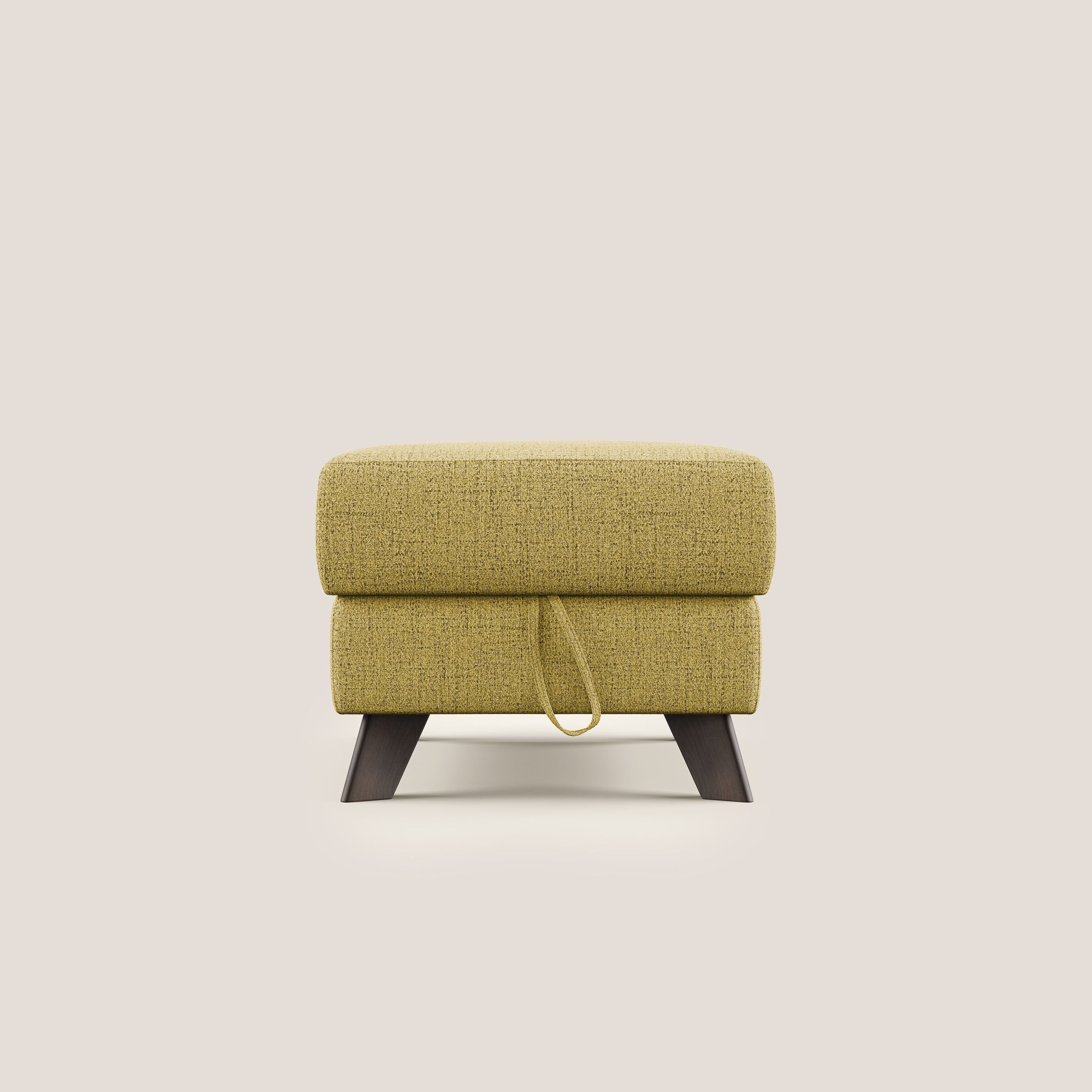 Moon Pouf coffre aux pieds hauts en tissu doux imperméable flammé T03 jaune - Image 7