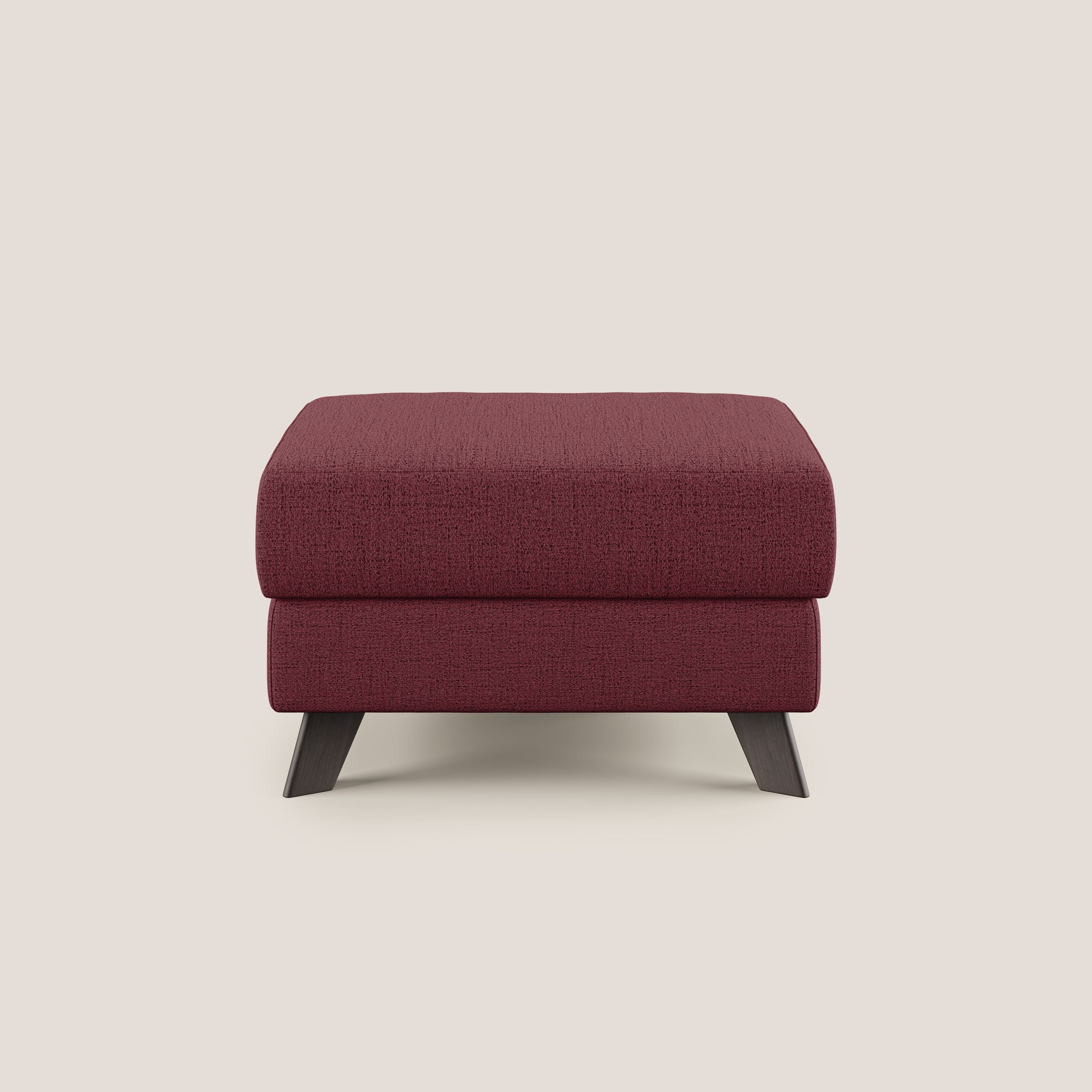 Moon Pouf coffre aux pieds hauts en tissu doux imperméable flammé T03 rouge