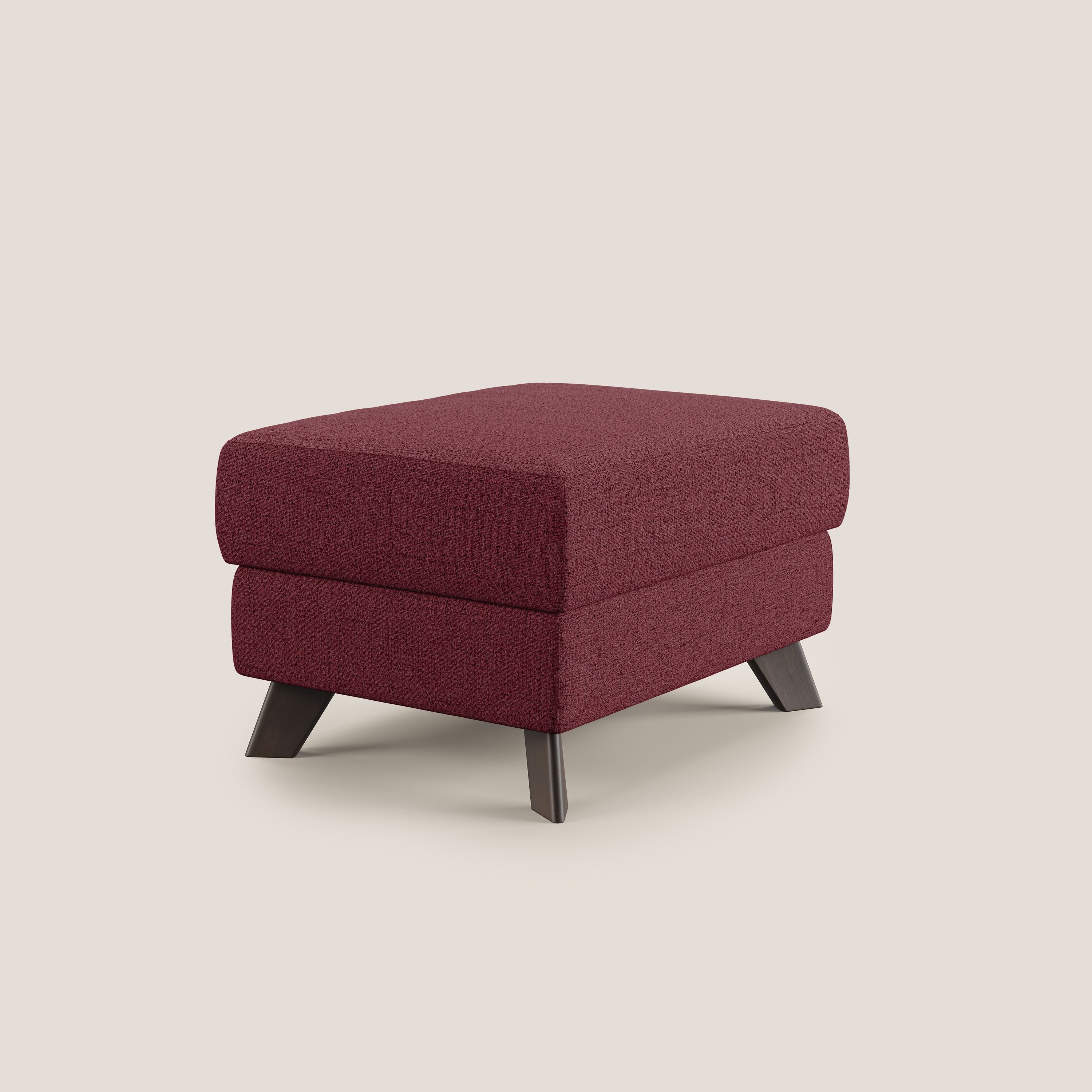 Moon Pouf coffre aux pieds hauts en tissu doux imperméable flammé T03 rouge - Image 3