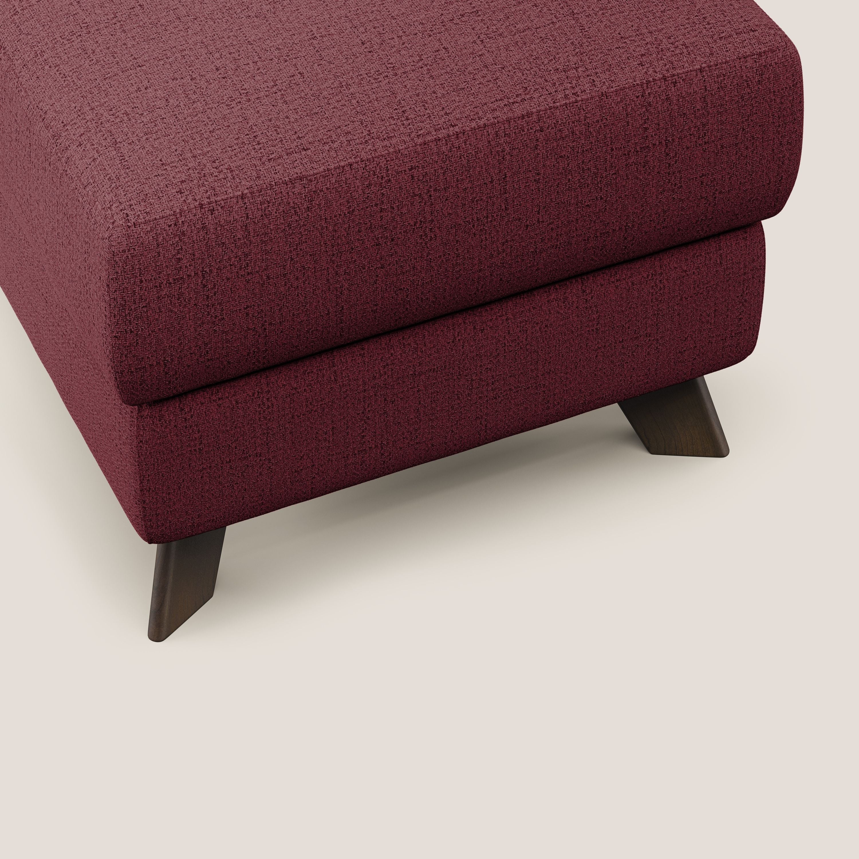 Moon Pouf coffre aux pieds hauts en tissu doux imperméable flammé T03 rouge - Image 5