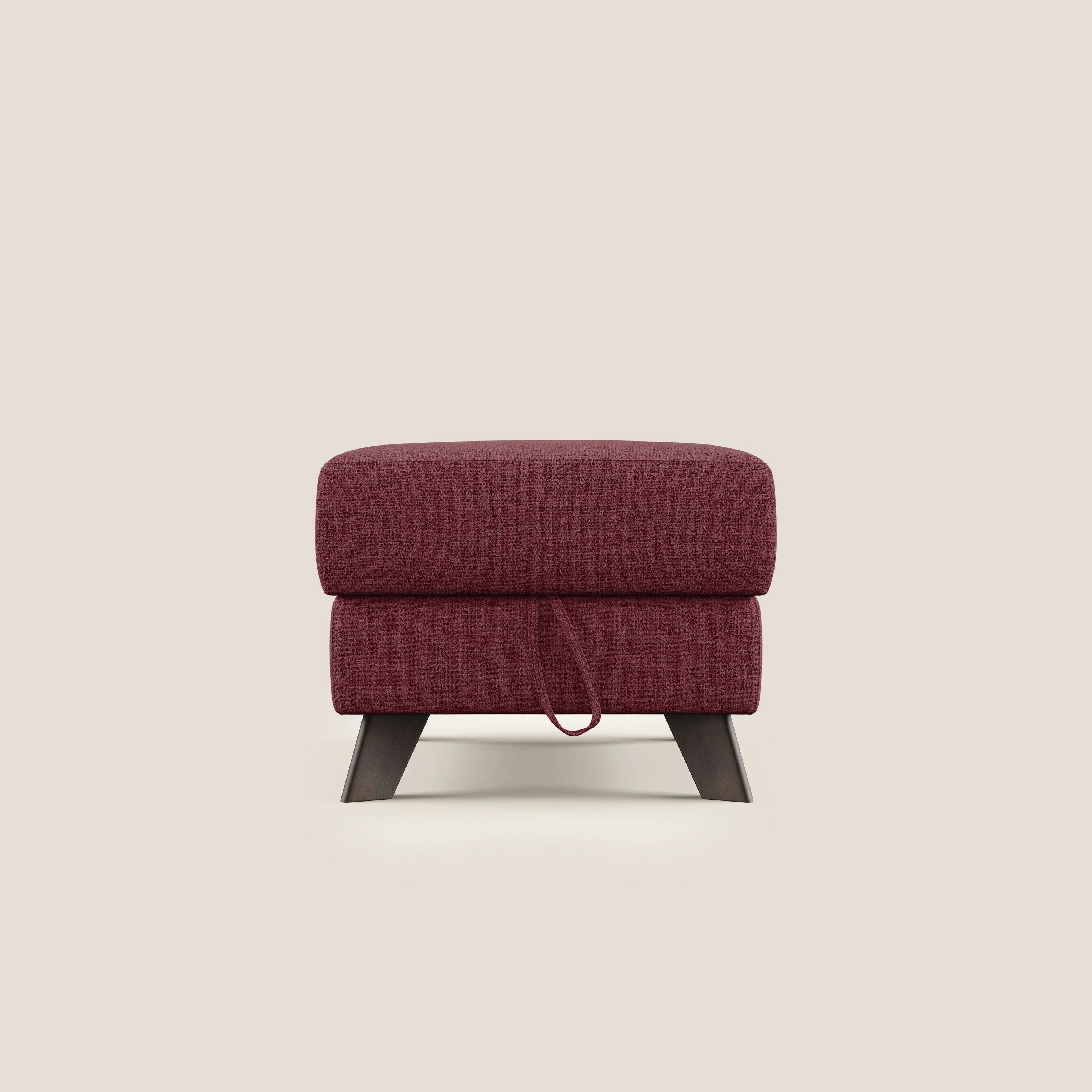 Moon Pouf coffre aux pieds hauts en tissu doux imperméable flammé T03 rouge - Image 7