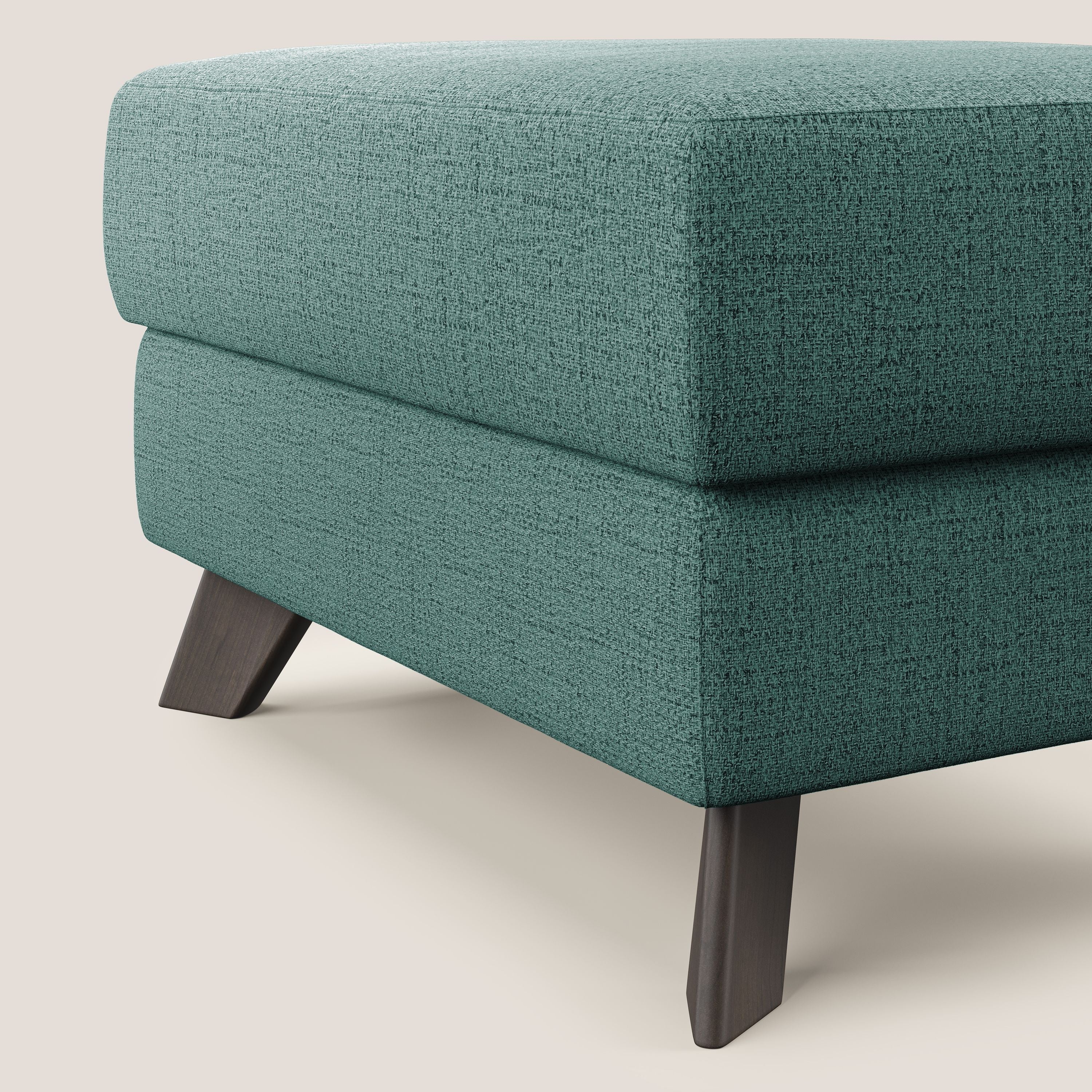 Moon Pouf coffre aux pieds hauts en tissu doux imperméable flammé T03 vert d'eau - Image 4