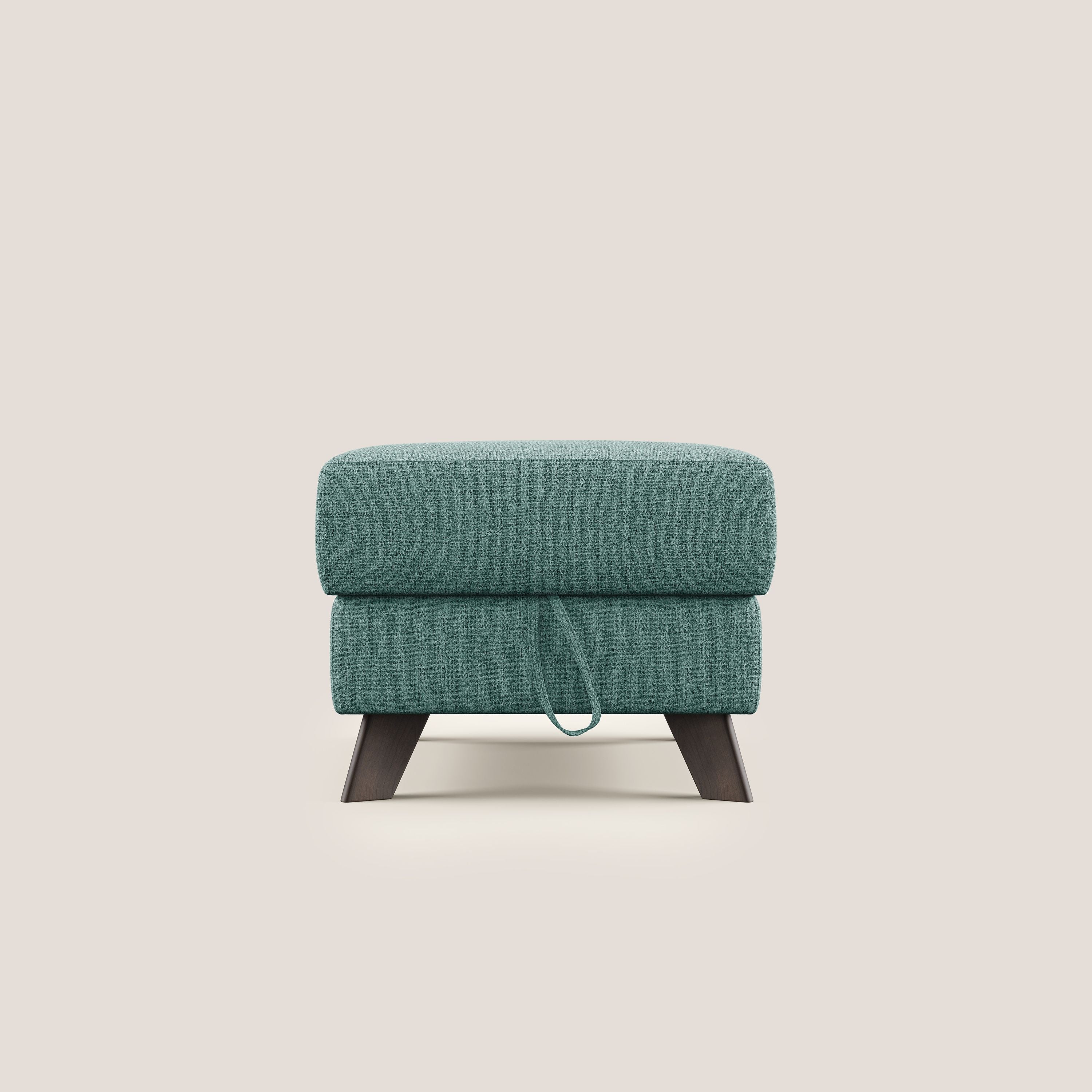 Moon Pouf coffre aux pieds hauts en tissu doux imperméable flammé T03 vert d'eau - Image 7