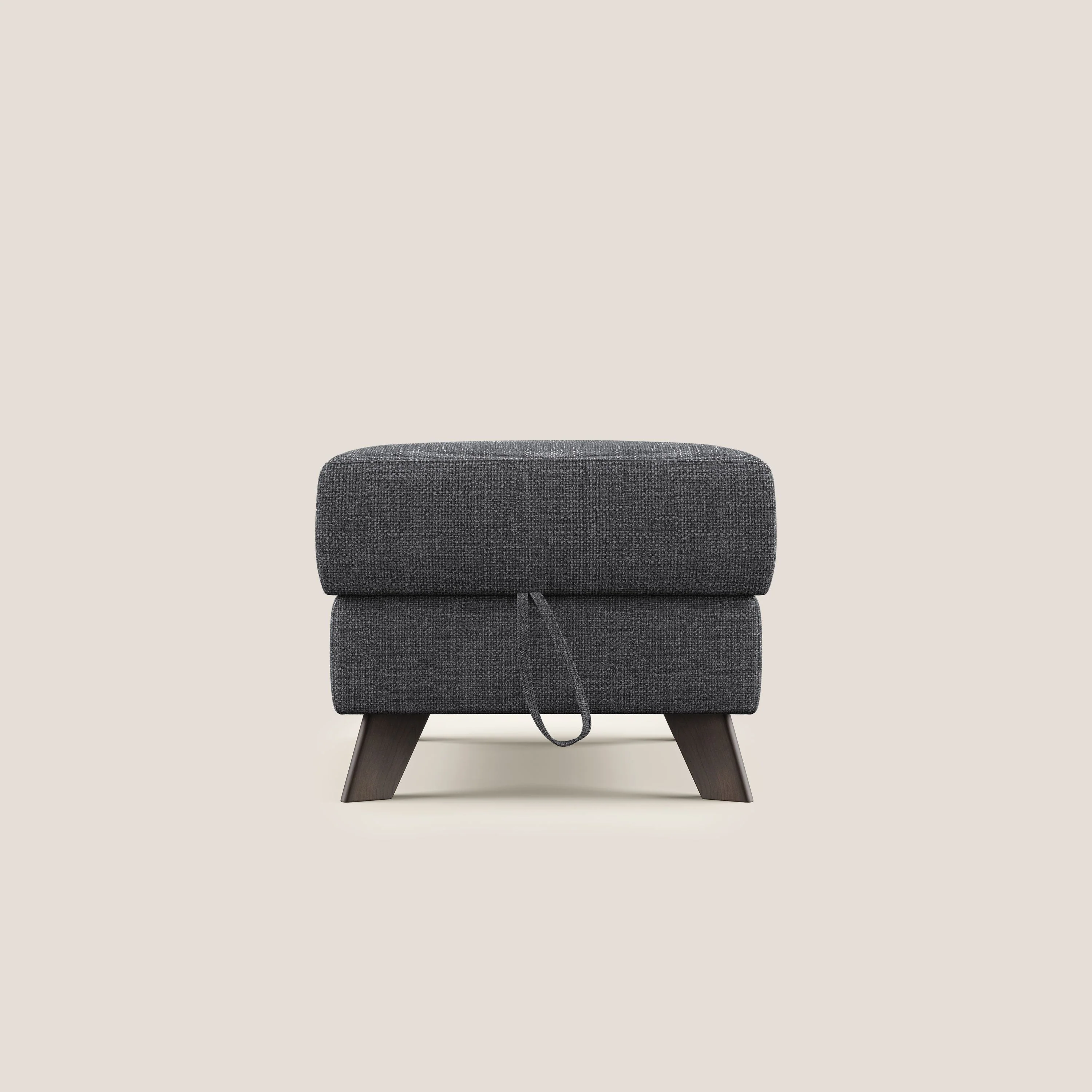 Moon Pouf coffre aux pieds hauts en tissu doux entrelacé soft-touch imperméable T06 anthracite - Image 7