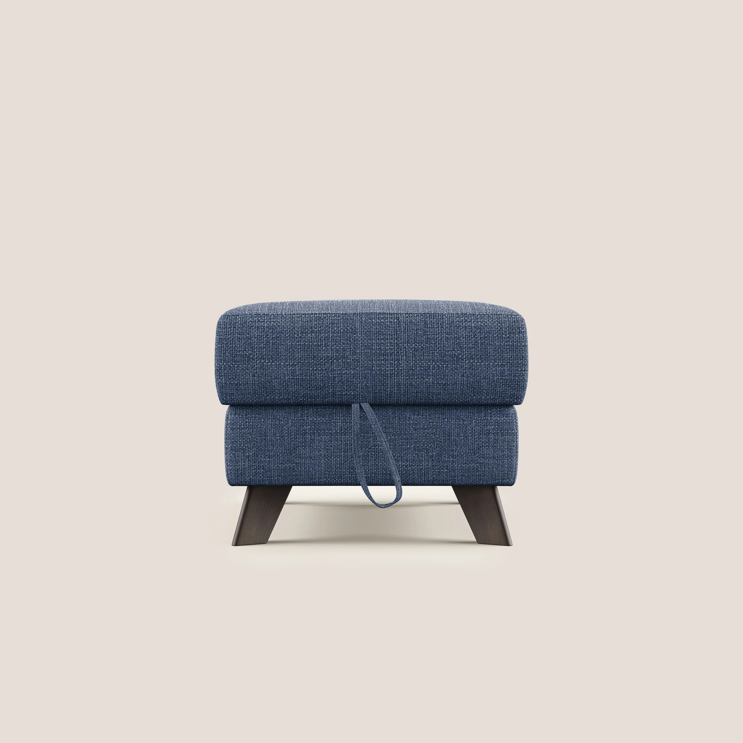 Moon Pouf coffre aux pieds hauts en tissu doux entrelacé soft-touch imperméable T06 bleu - Image 7