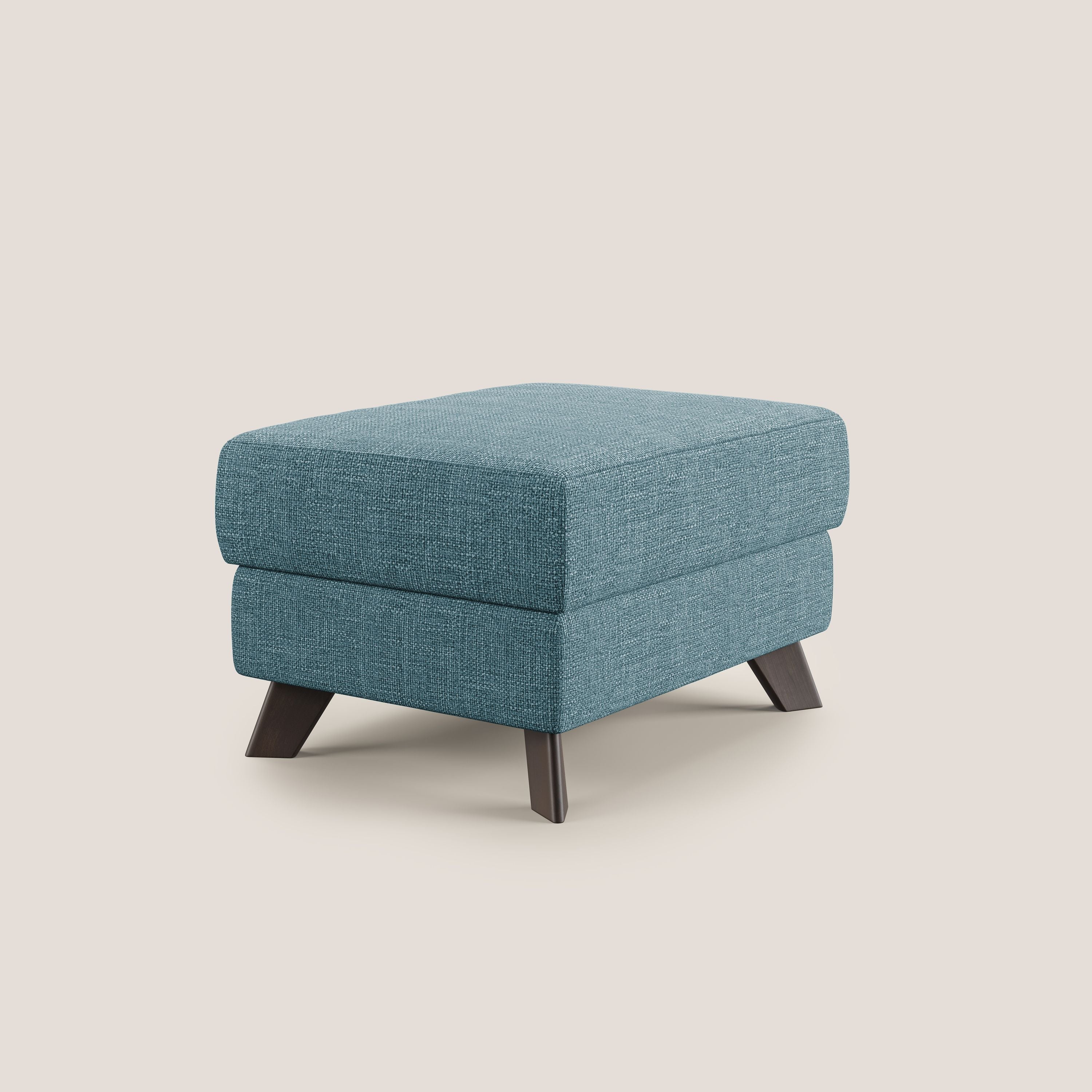 Moon Pouf coffre aux pieds hauts en tissu doux entrelacé soft-touch imperméable T06 bleu ciel - Image 3