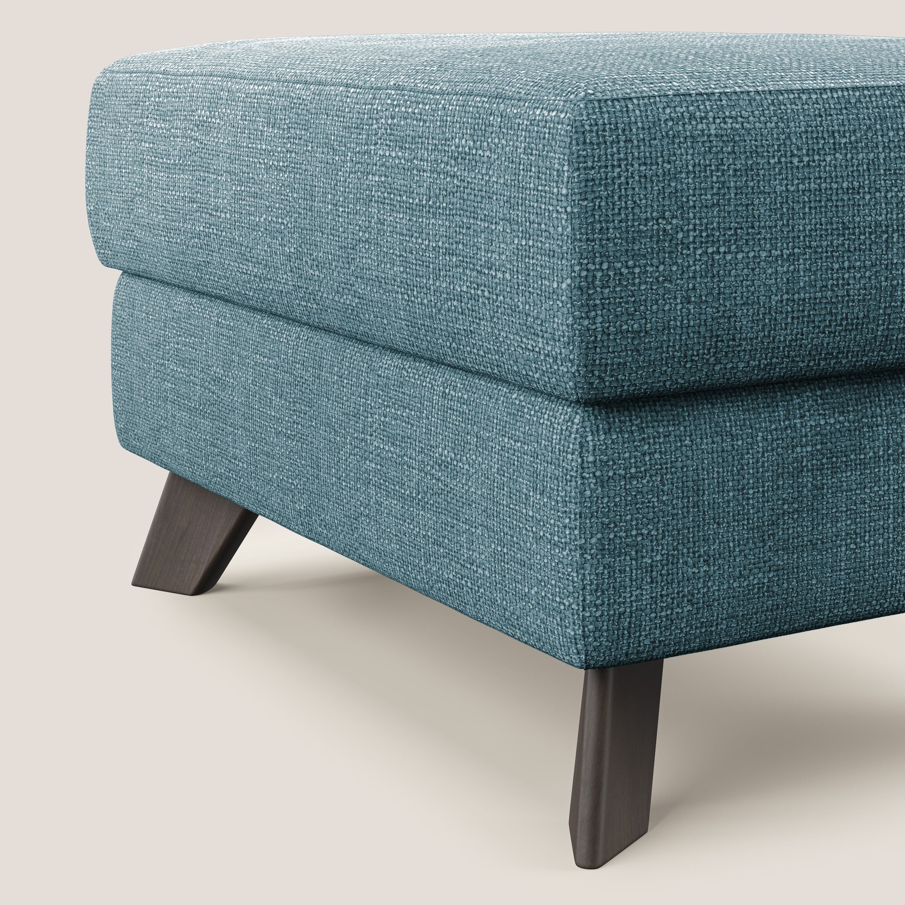 Moon Pouf coffre aux pieds hauts en tissu doux entrelacé soft-touch imperméable T06 bleu ciel - Image 4
