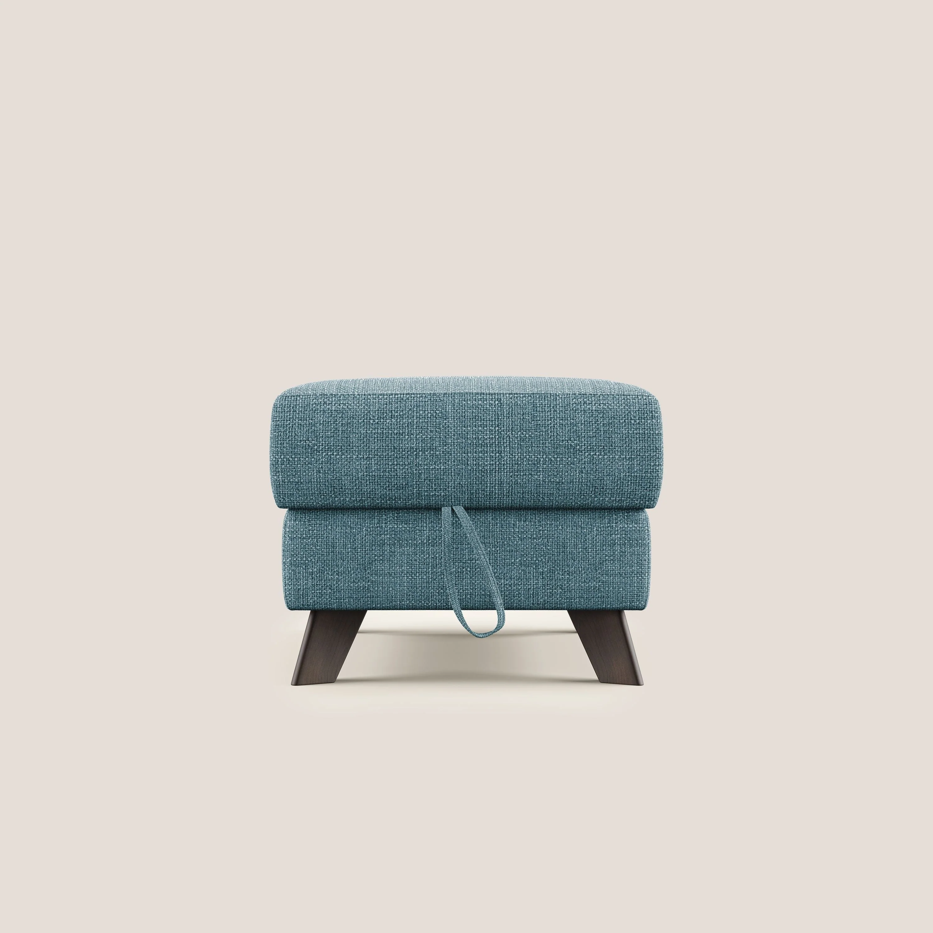 Moon Pouf coffre aux pieds hauts en tissu doux entrelacé soft-touch imperméable T06 bleu ciel - Image 7