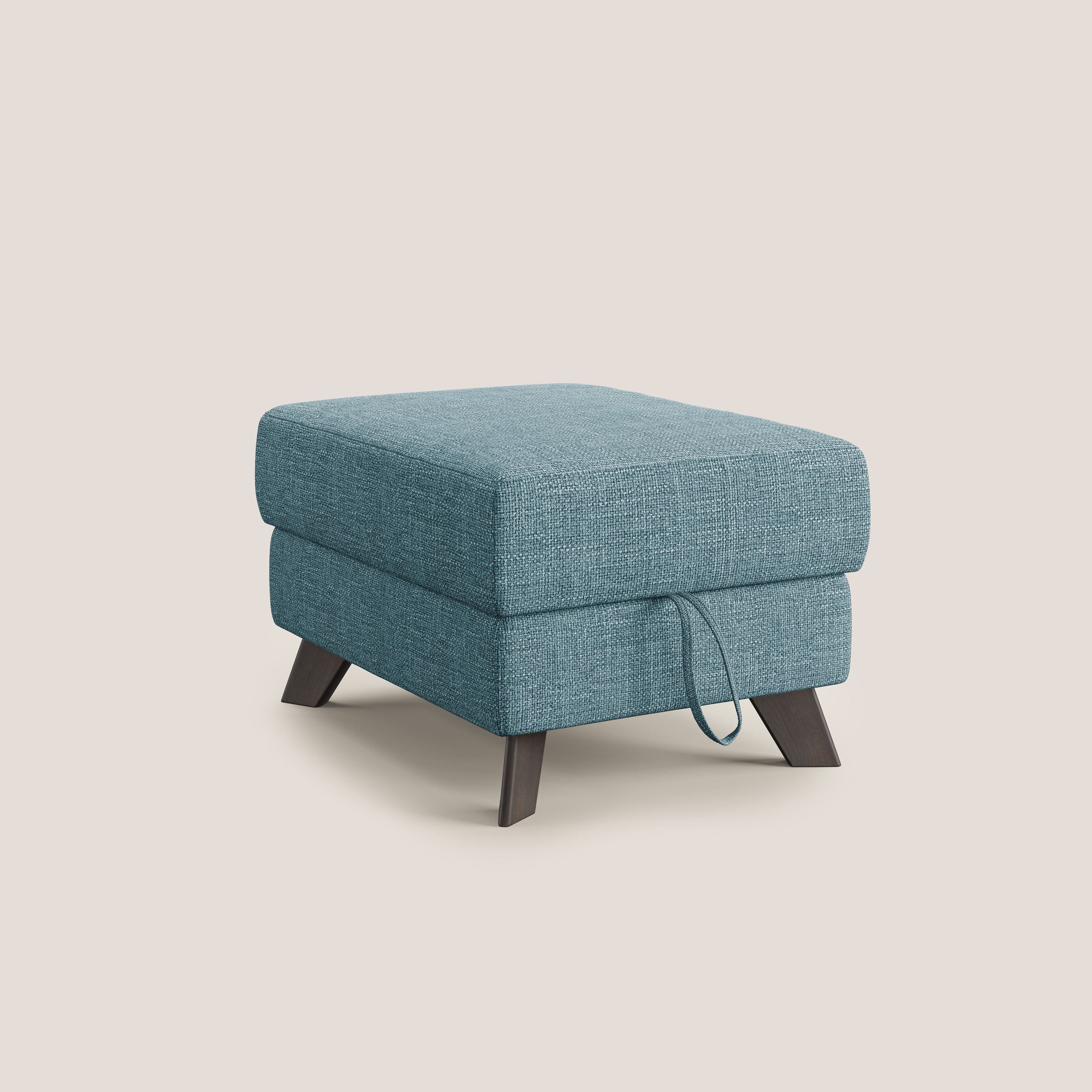 Moon Pouf coffre aux pieds hauts en tissu doux entrelacé soft-touch imperméable T06 bleu ciel - Image 8